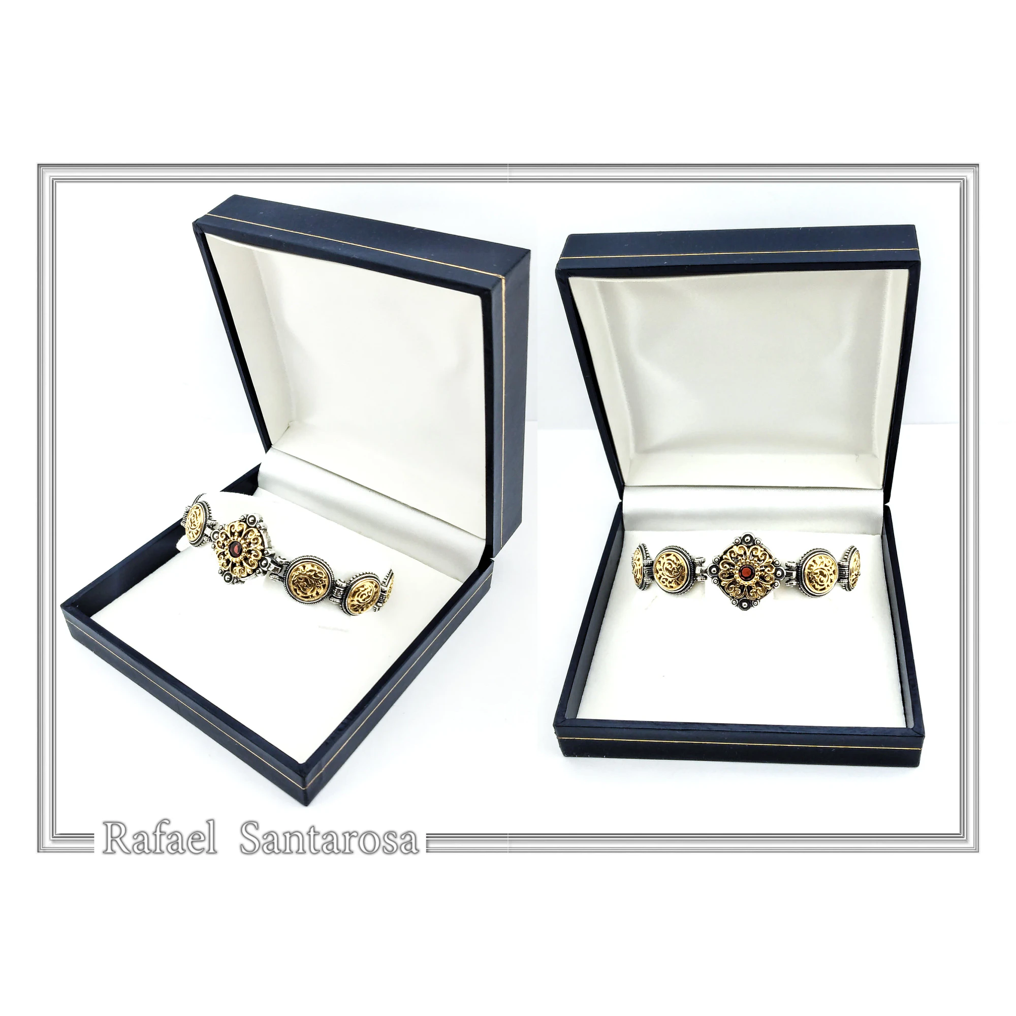 Natural Gemstone Byzantine Beaded Bracelet: Oxidized and 18K Gold Filled sterling Silver — additional product image 9 from Rafael Santarosa Fine Jewelry