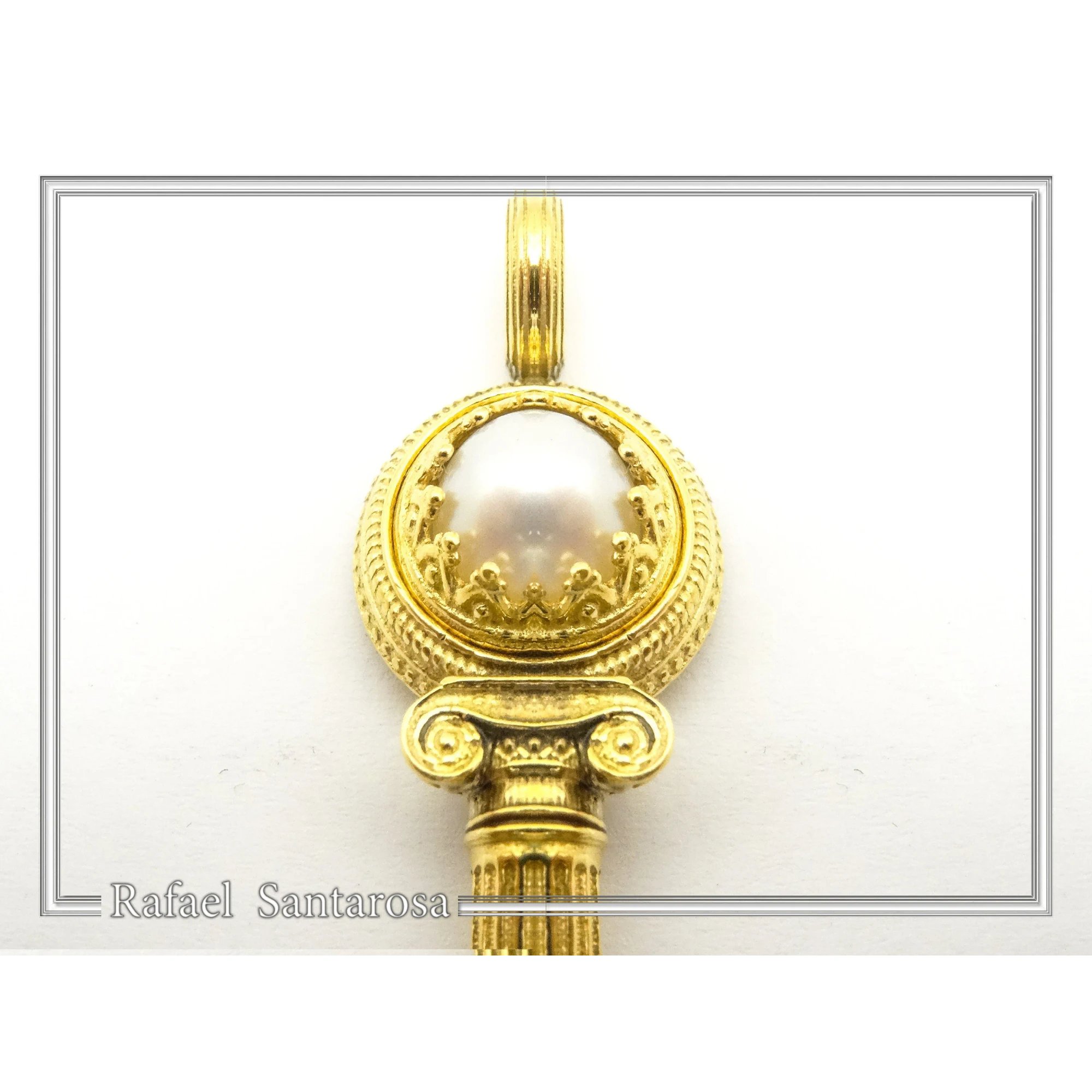 Ionian Column Pearl Necklace: 18K Gold-Filled Sterling Silver Greek Museum Inspired — additional product image 5 from Rafael Santarosa Fine Jewelry