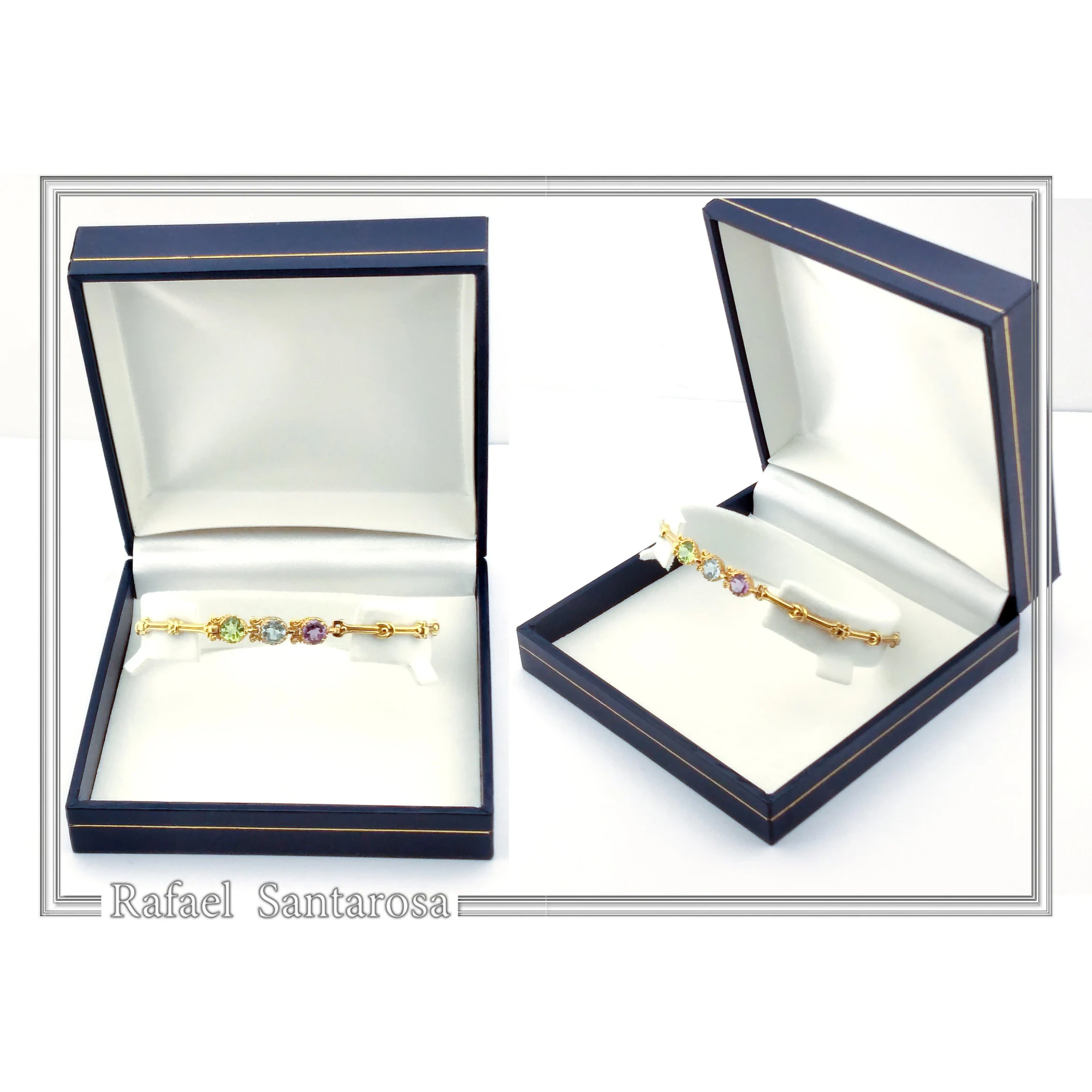 18K Solid Gold Amethyst, Topaz, Peridot, Garnet, Citrine Genuine Gemstone Beaded Bracelet — additional product image 10 from Rafael Santarosa Fine Jewelry