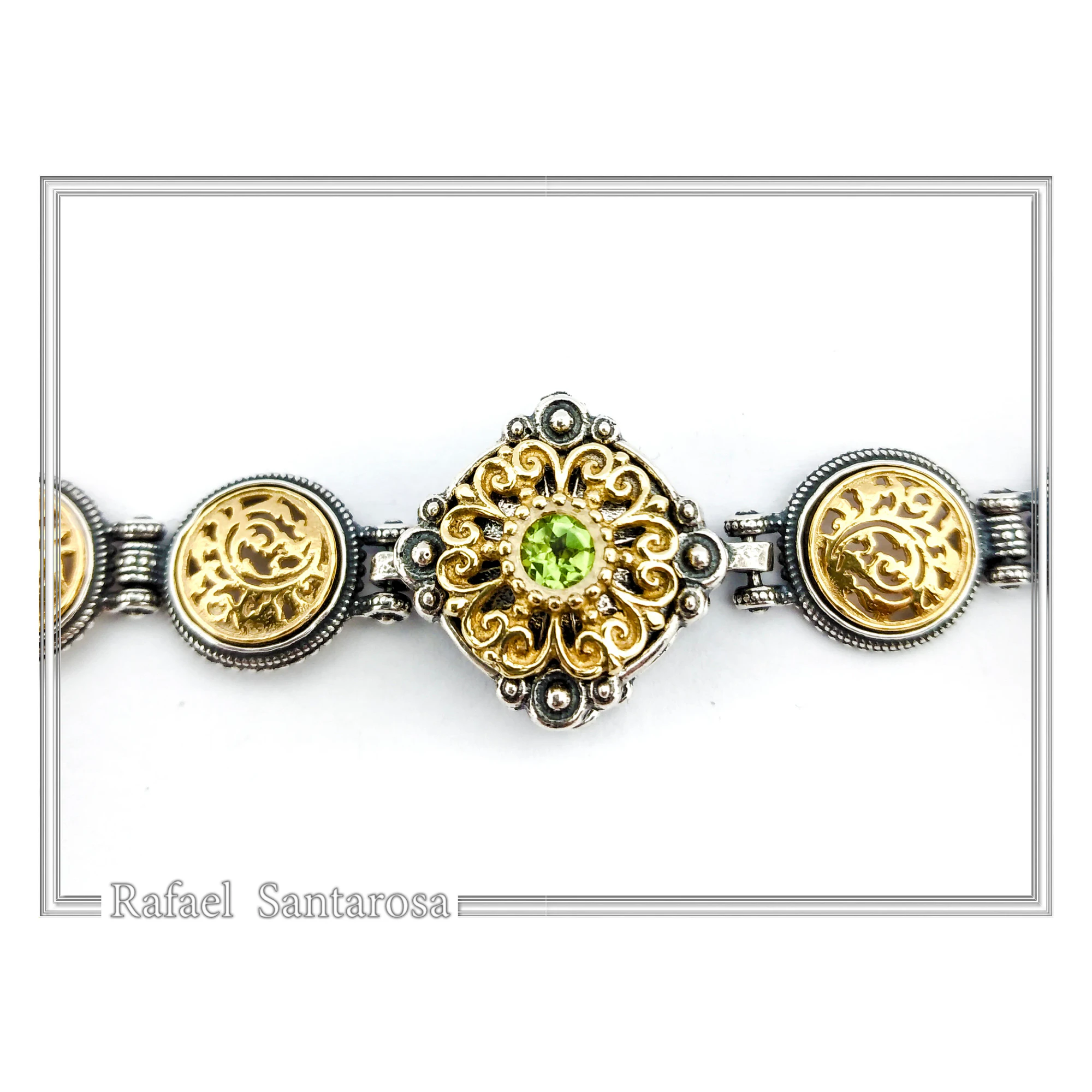 Natural Gemstone Byzantine Beaded Bracelet: Oxidized and 18K Gold Filled sterling Silver — additional product image 7 from Rafael Santarosa Fine Jewelry
