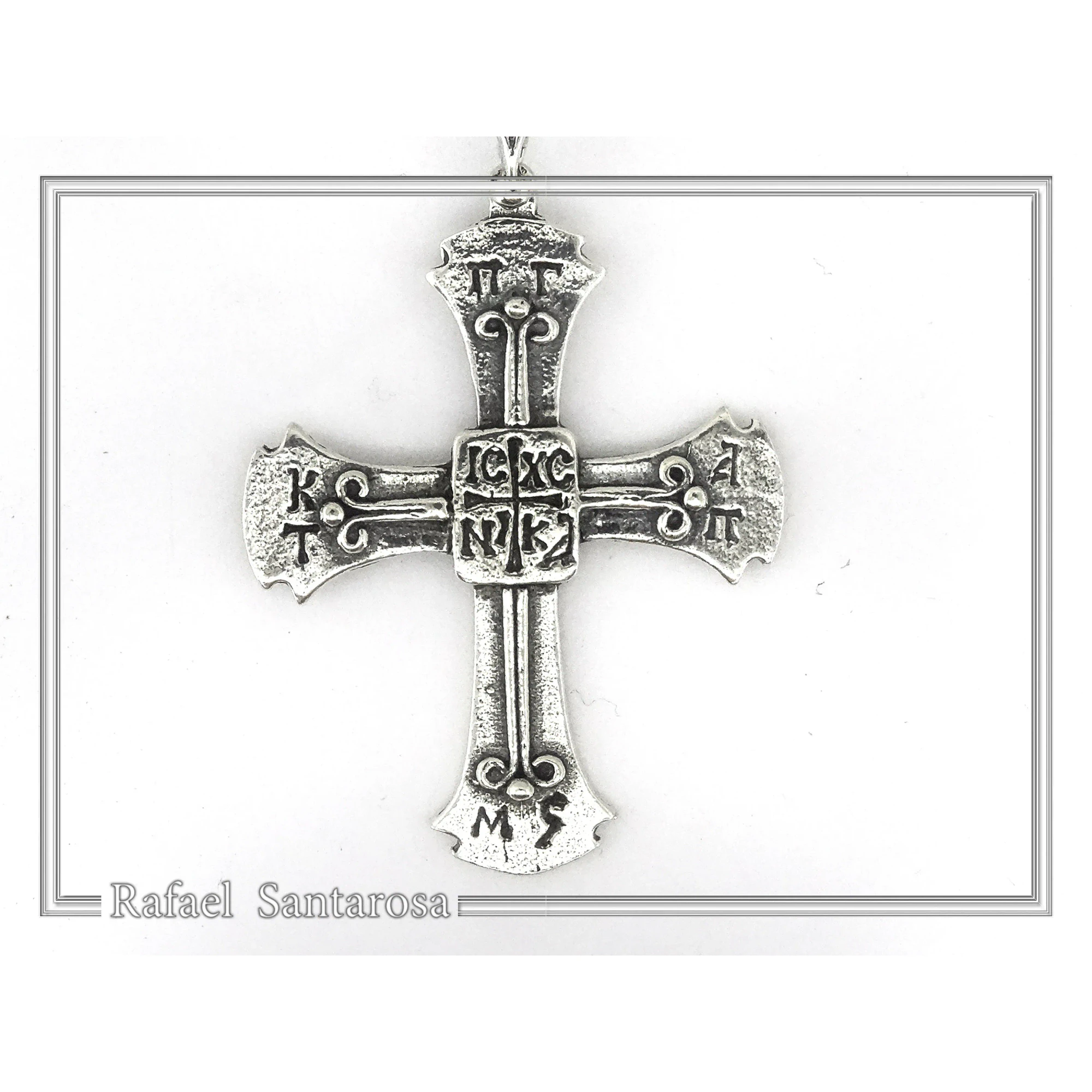 Holy Mount Athos Monks Orthodox Cross Pendant ICXC NIKA "Jesus Christ Conquers" Sterling Silver — additional product image 5 from Rafael Santarosa Fine Jewelry