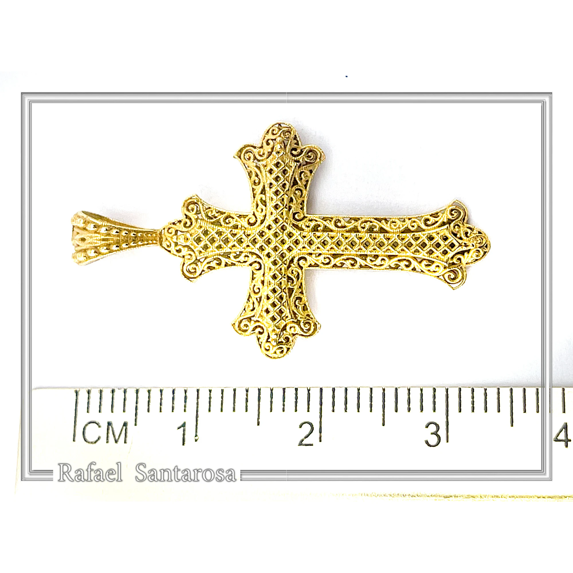 Byzantine Filigree Cross sterling silver 18K Gold filled Byzantine Museum Inspired — additional product image 9 from Rafael Santarosa Fine Jewelry