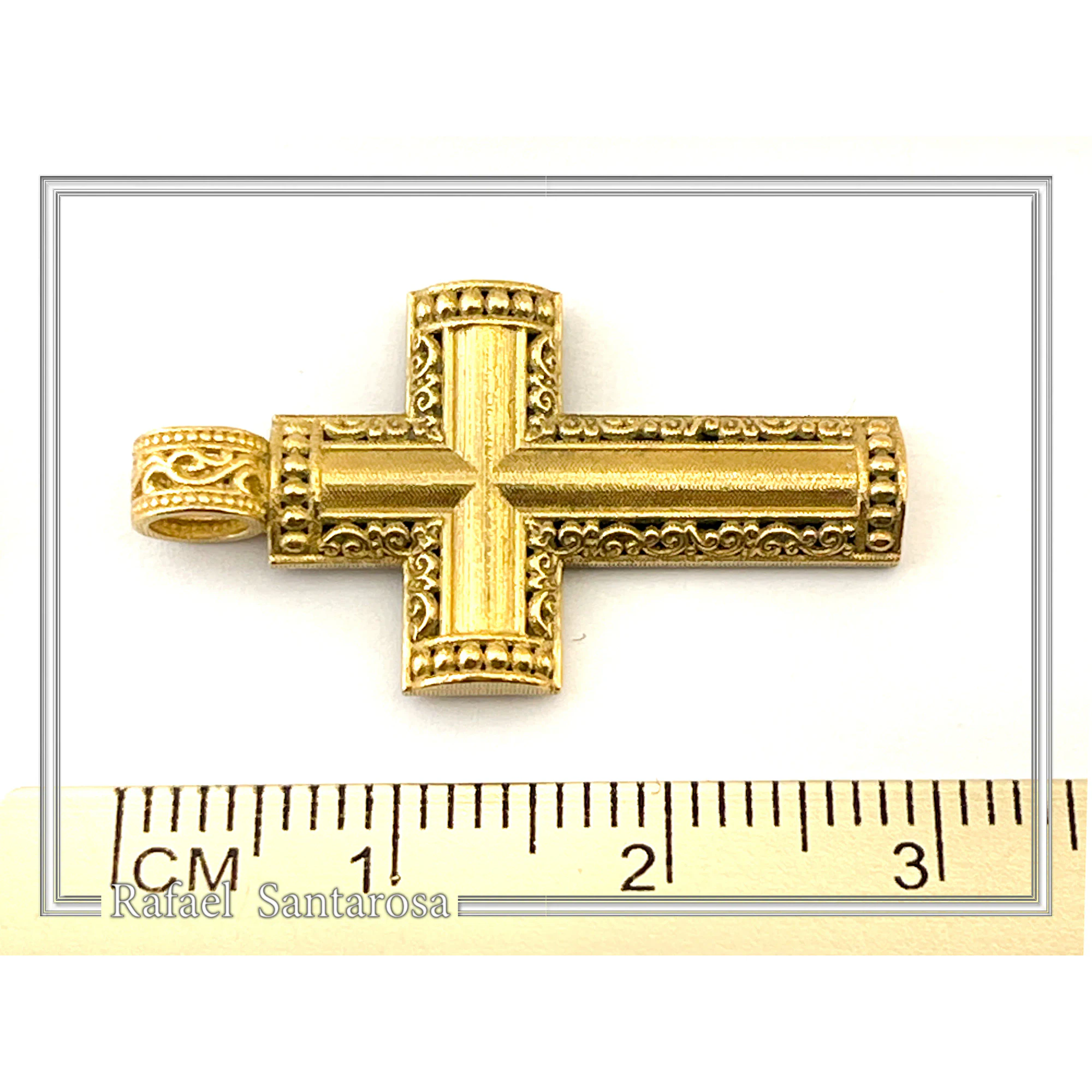Byzantine Filigree Christian Religious Cross Pendant 18K Gold Filled Sterling Silver — additional product image 8 from Rafael Santarosa Fine Jewelry