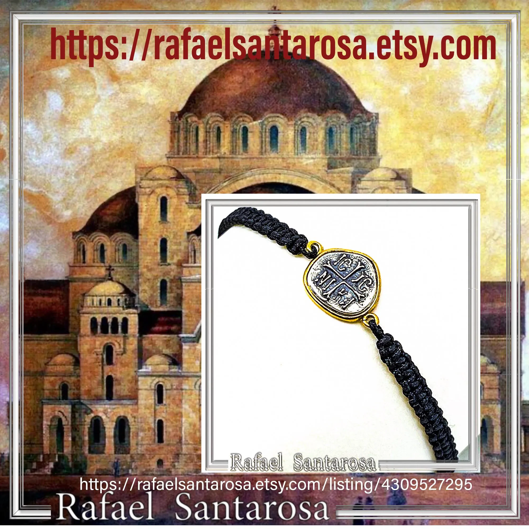 Athena Owl Ancient Greek Tetradrachm Coin Bracelet: Oxidized & Gold Filed Sterling Silver, Macramé Cord — additional product image 10 from Rafael Santarosa Fine Jewelry