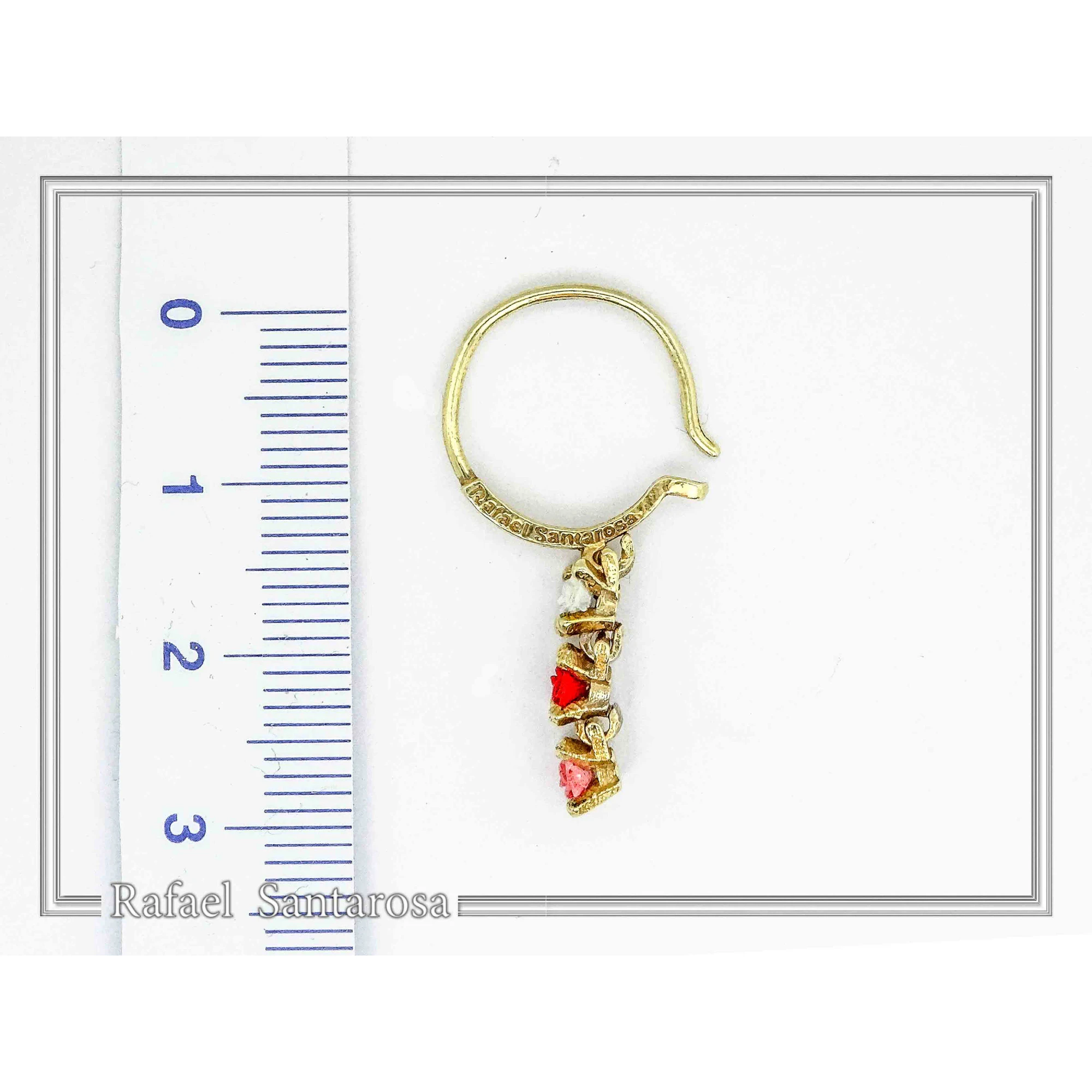 Alabaster Rose Flowers Gems Drop Earrings Romantic Floral Jewelry: 18K Gold Filled Sterling Silver — additional product image 7 from Rafael Santarosa Fine Jewelry