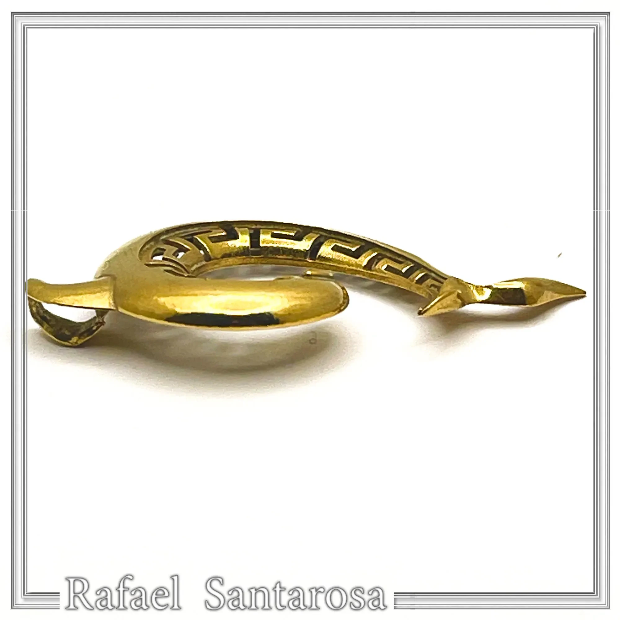 Sterling Silver Dolphin Pendant, 18K Gold Filled Meander Necklace, Ancient Greek Jewelry — additional product image 9 from Rafael Santarosa Fine Jewelry