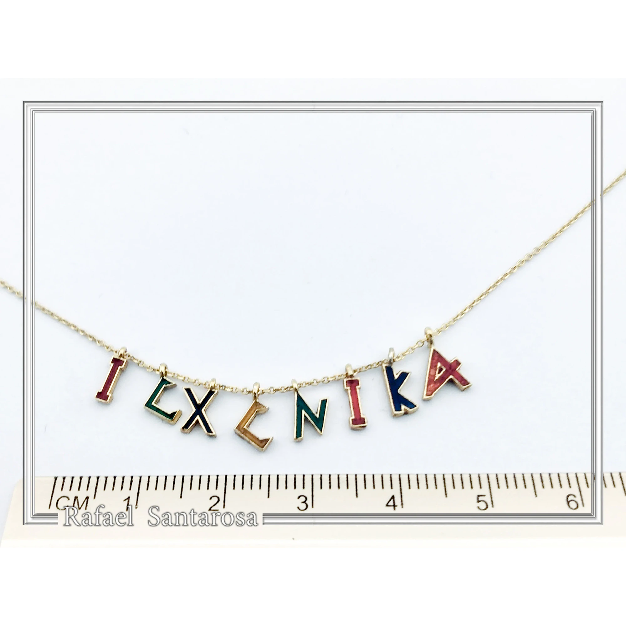 ICXC NIKA Christogram Talisman Beaded Necklace: Multi Color Enamel, 18k Gold Filled Silver — additional product image 7 from Rafael Santarosa Fine Jewelry