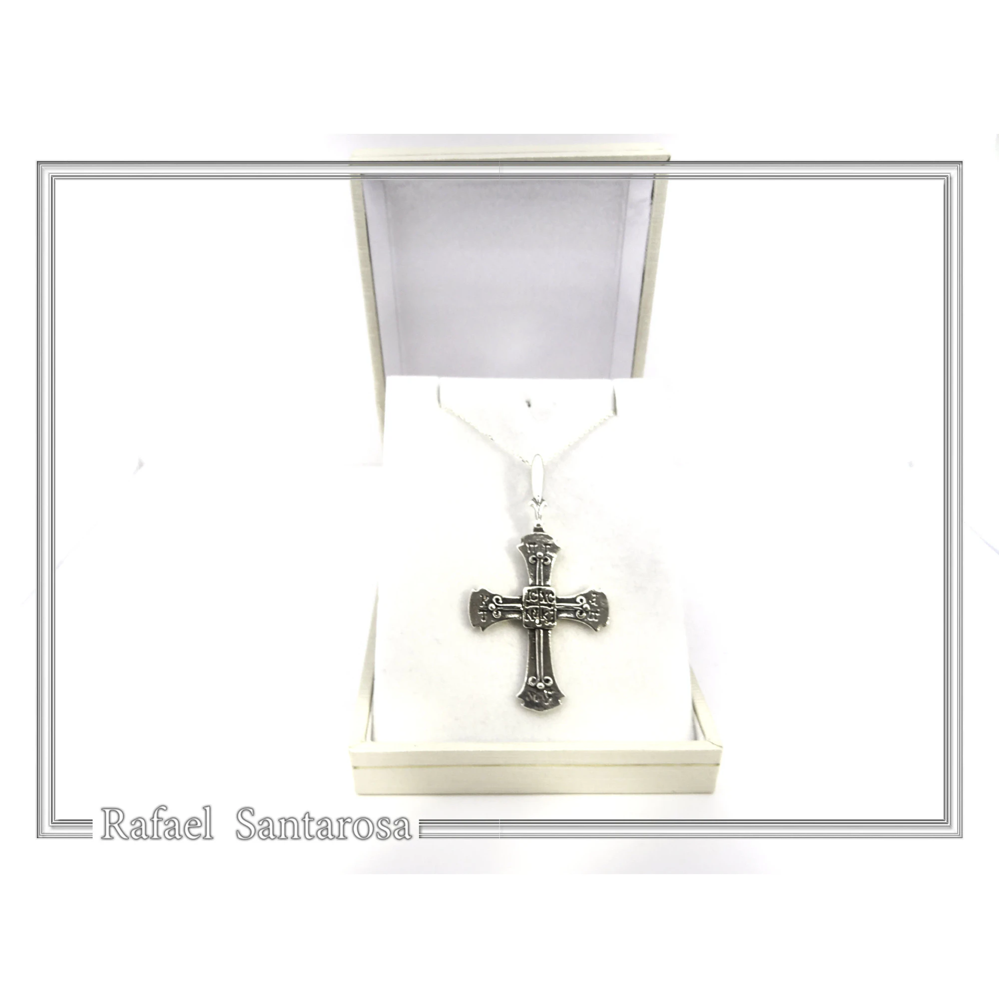 Holy Mount Athos Monks Orthodox Cross Pendant ICXC NIKA "Jesus Christ Conquers" Sterling Silver — additional product image 9 from Rafael Santarosa Fine Jewelry