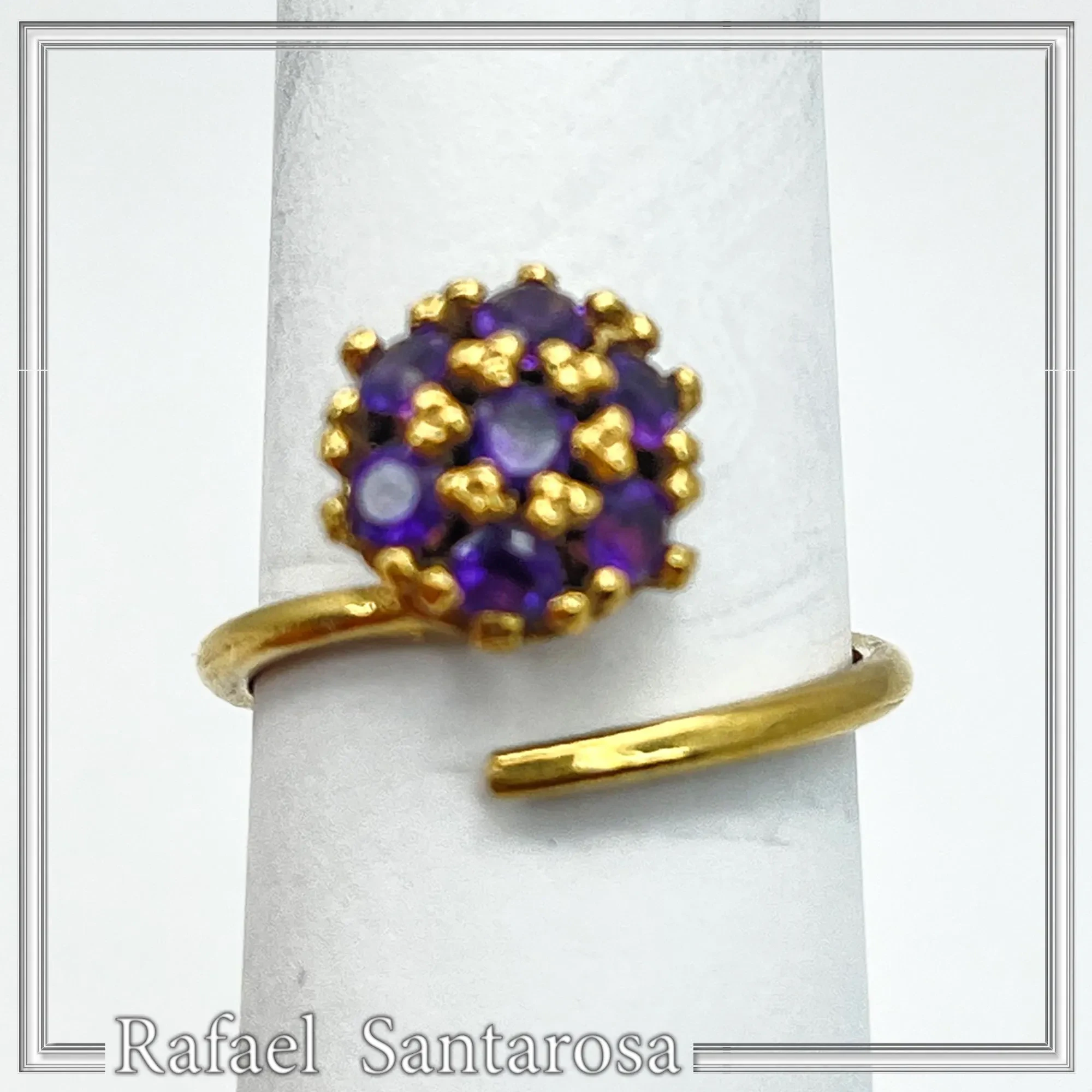 Sterling Silver 18K Gold Filled Rosette Ring • 7 Amethysts, Topaz, Peridot, Garnet Options — additional product image 5 from Rafael Santarosa Fine Jewelry