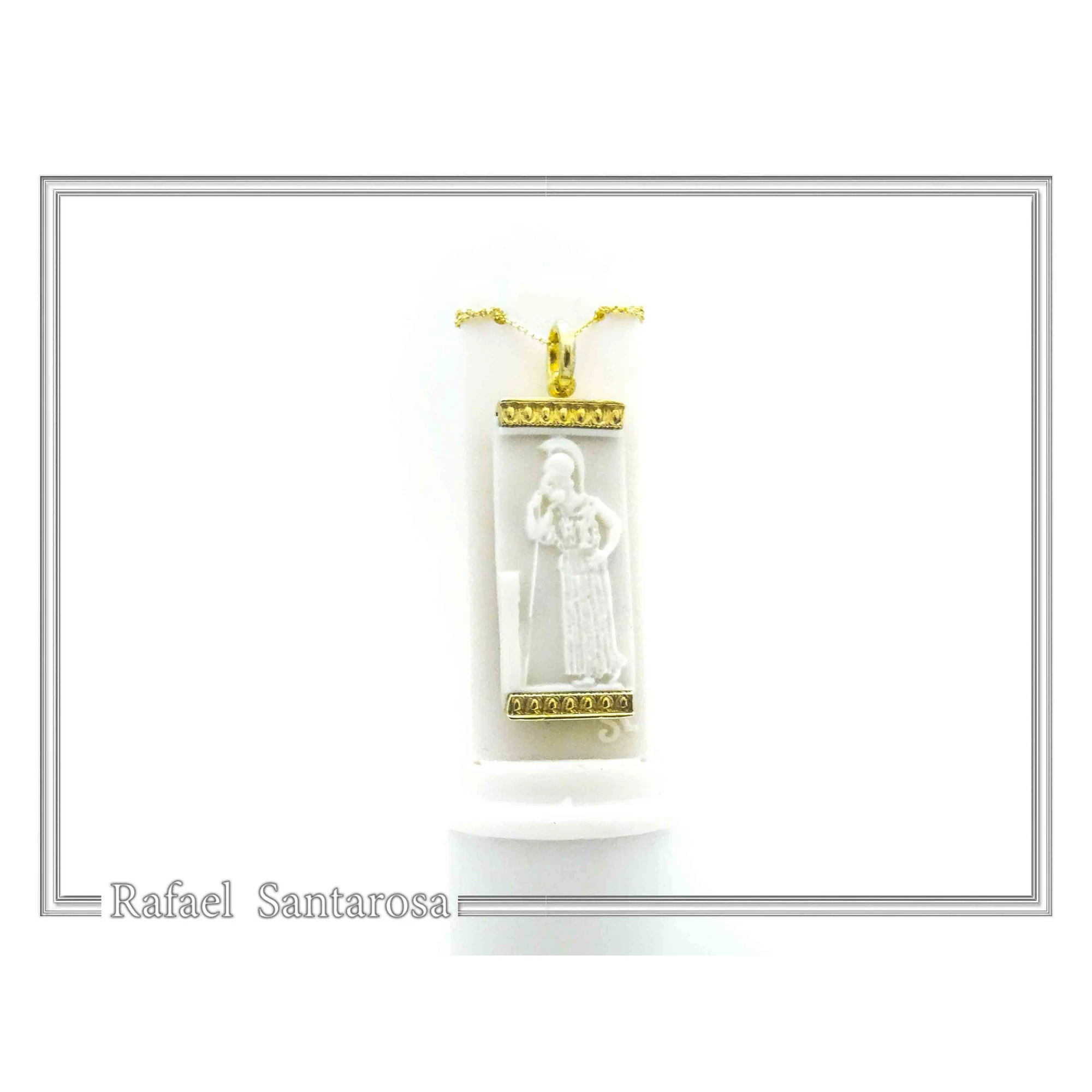 Athena Goddess Acropolis Museum Marble Pendant: 18K Gold-Filled Sterling Silver Replica — additional product image 2 from Rafael Santarosa Fine Jewelry