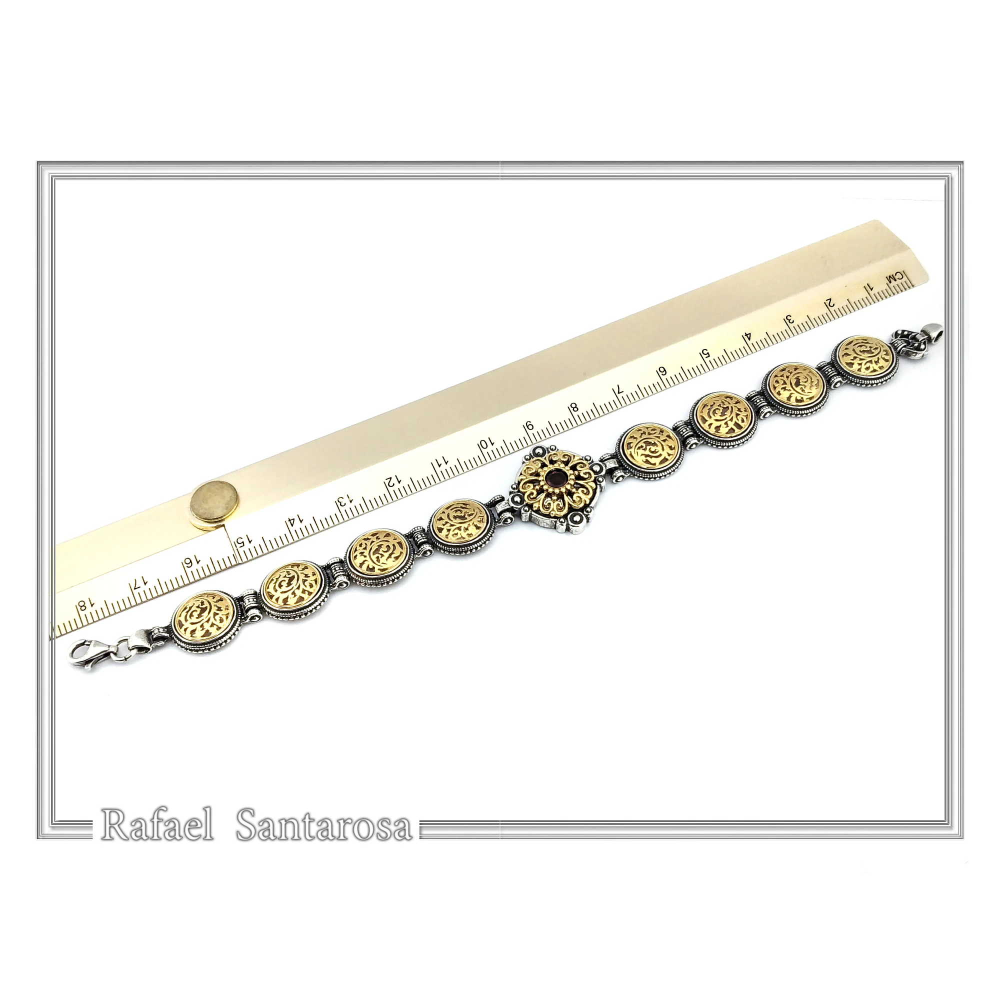 Natural Gemstone Byzantine Beaded Bracelet: Oxidized and 18K Gold Filled sterling Silver — additional product image 8 from Rafael Santarosa Fine Jewelry