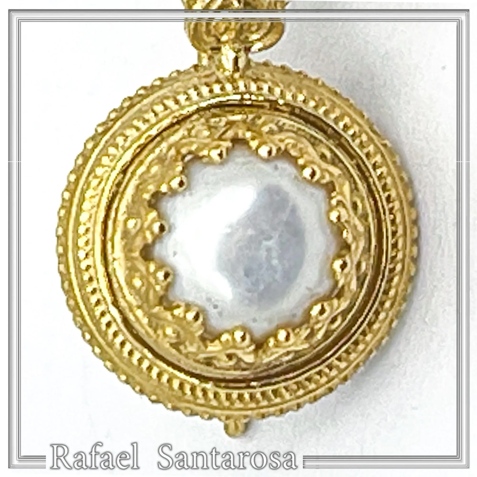 Ancient Greek Antefix Pearl Earrings: Sterling Silver 18K Gold-Filled Filigree jewelry — additional product image 7 from Rafael Santarosa Fine Jewelry