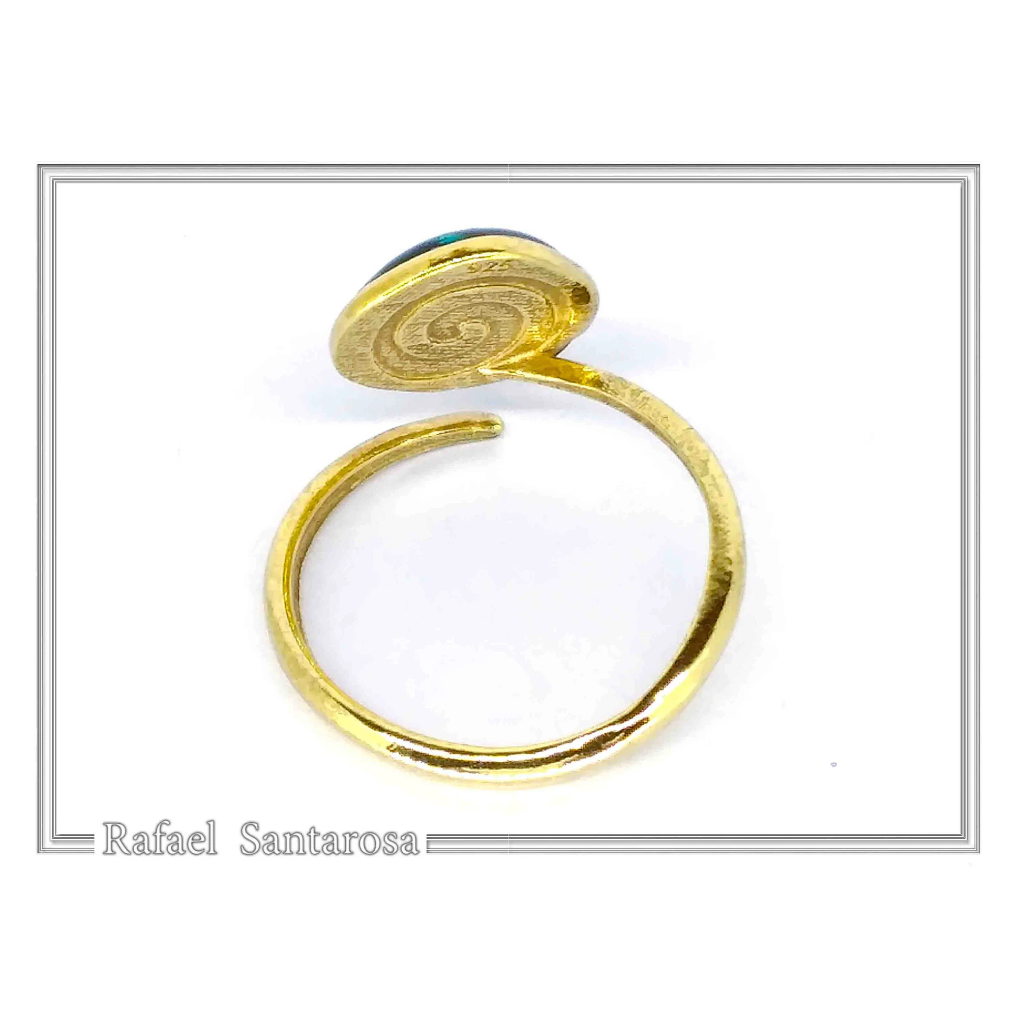 Handmade Enamel Evil Eye Talisman Adjustable Ring: 18k Gold Filled Sterling Silver — additional product image 6 from Rafael Santarosa Fine Jewelry