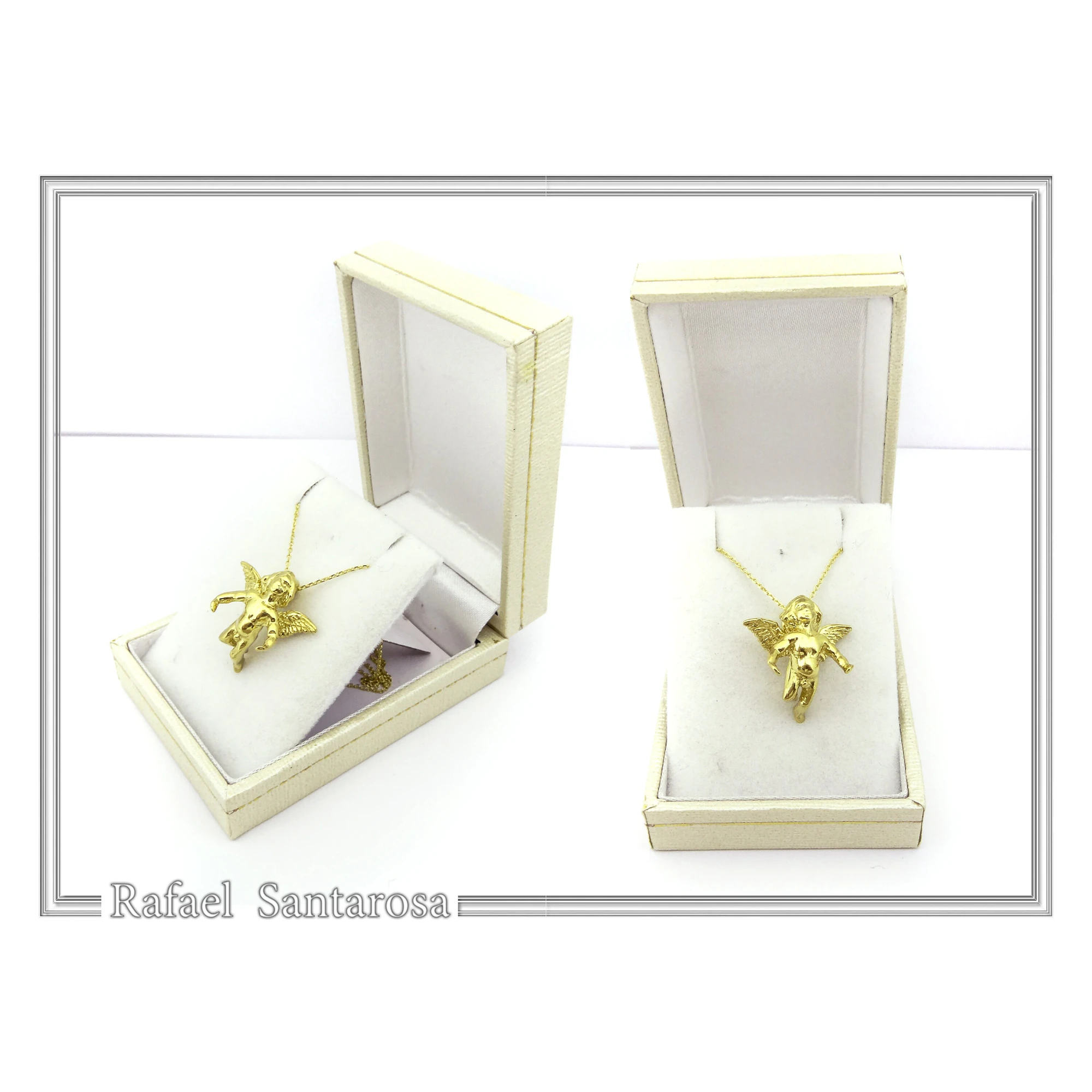 Baby Cupid Angel Pendant Symbol of Love: Sterling Silver 18K Gold Filled Necklace — additional product image 8 from Rafael Santarosa Fine Jewelry