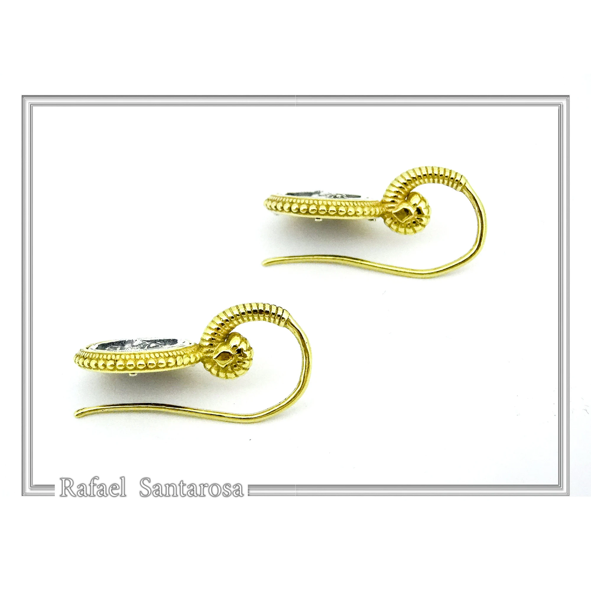 Athena Owl Coin Tetradrachm Ancient Greek Decoration Earrings, Museum Jewelry: Sterling Silver, 18K Gold-Filled — additional product image 6 from Rafael Santarosa Fine Jewelry