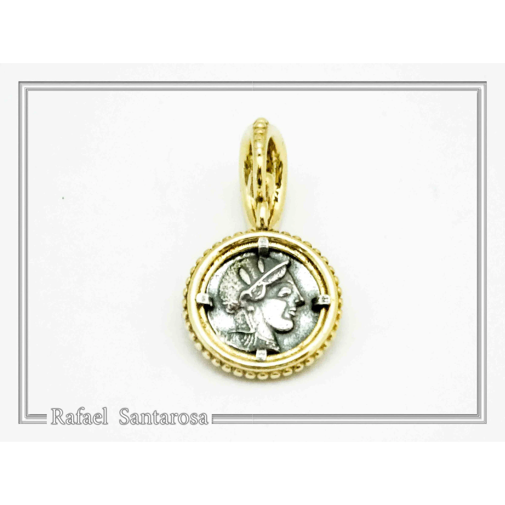 Ancient Greek Athena Owl Tetradrachm Coin Pendant: Sterling Silver, 18K Gold Filled, Museum Jewelry — additional product image 6 from Rafael Santarosa Fine Jewelry