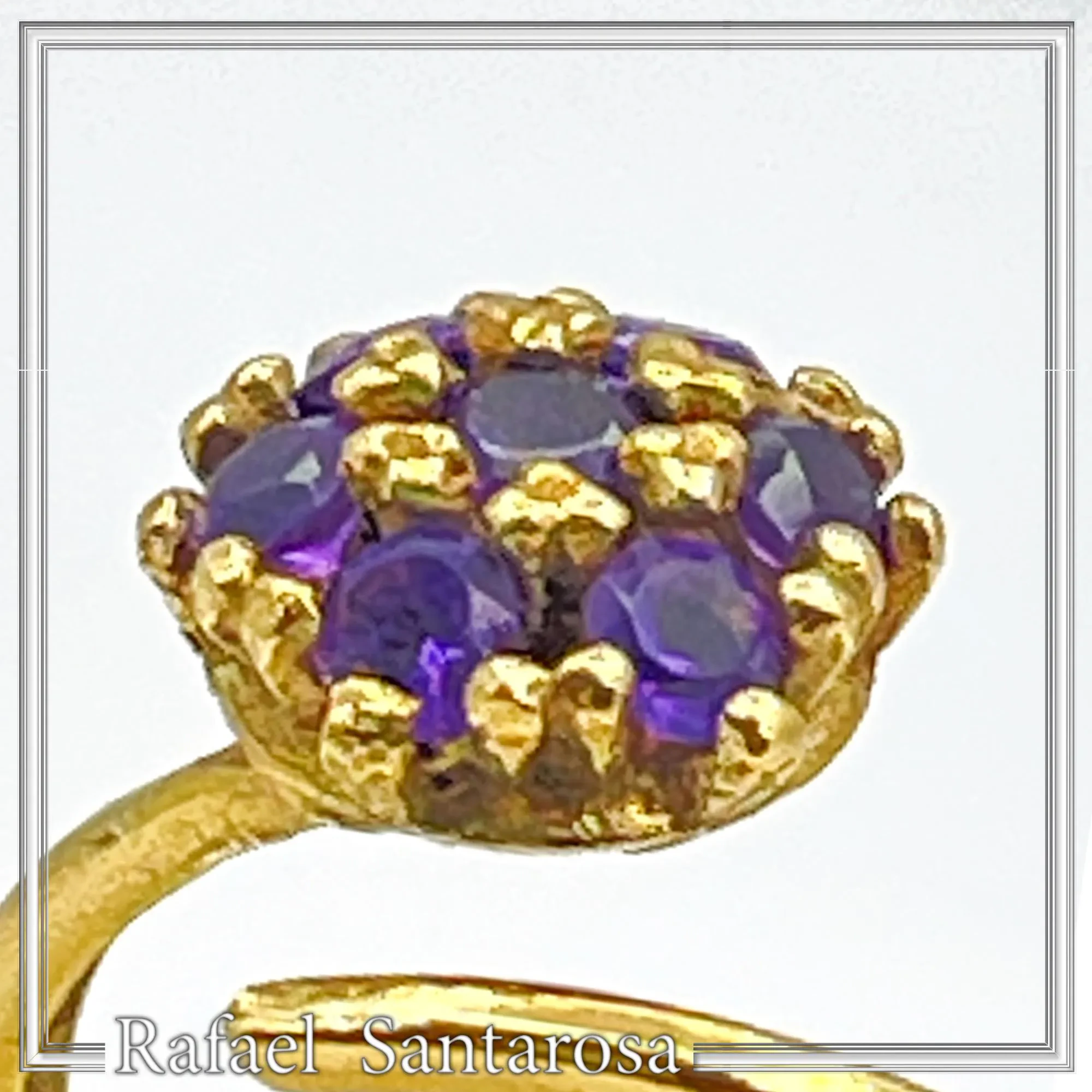 Sterling Silver 18K Gold Filled Rosette Ring • 7 Amethysts, Topaz, Peridot, Garnet Options — additional product image 9 from Rafael Santarosa Fine Jewelry