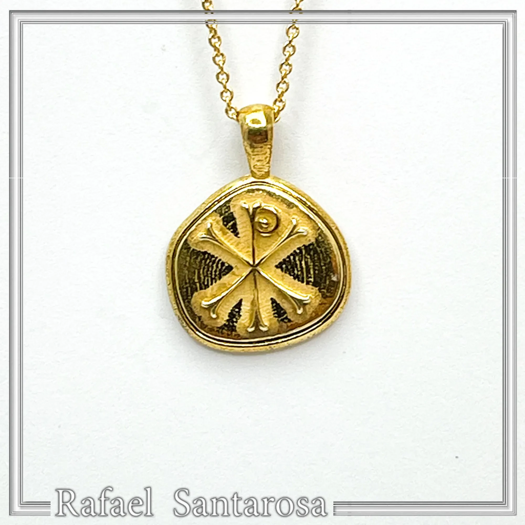 Chi Rho Jesus Christ Religious Pendant: 18k Gold Filled Sterling Silver Orthodox Catholic Charm — additional product image 7 from Rafael Santarosa Fine Jewelry