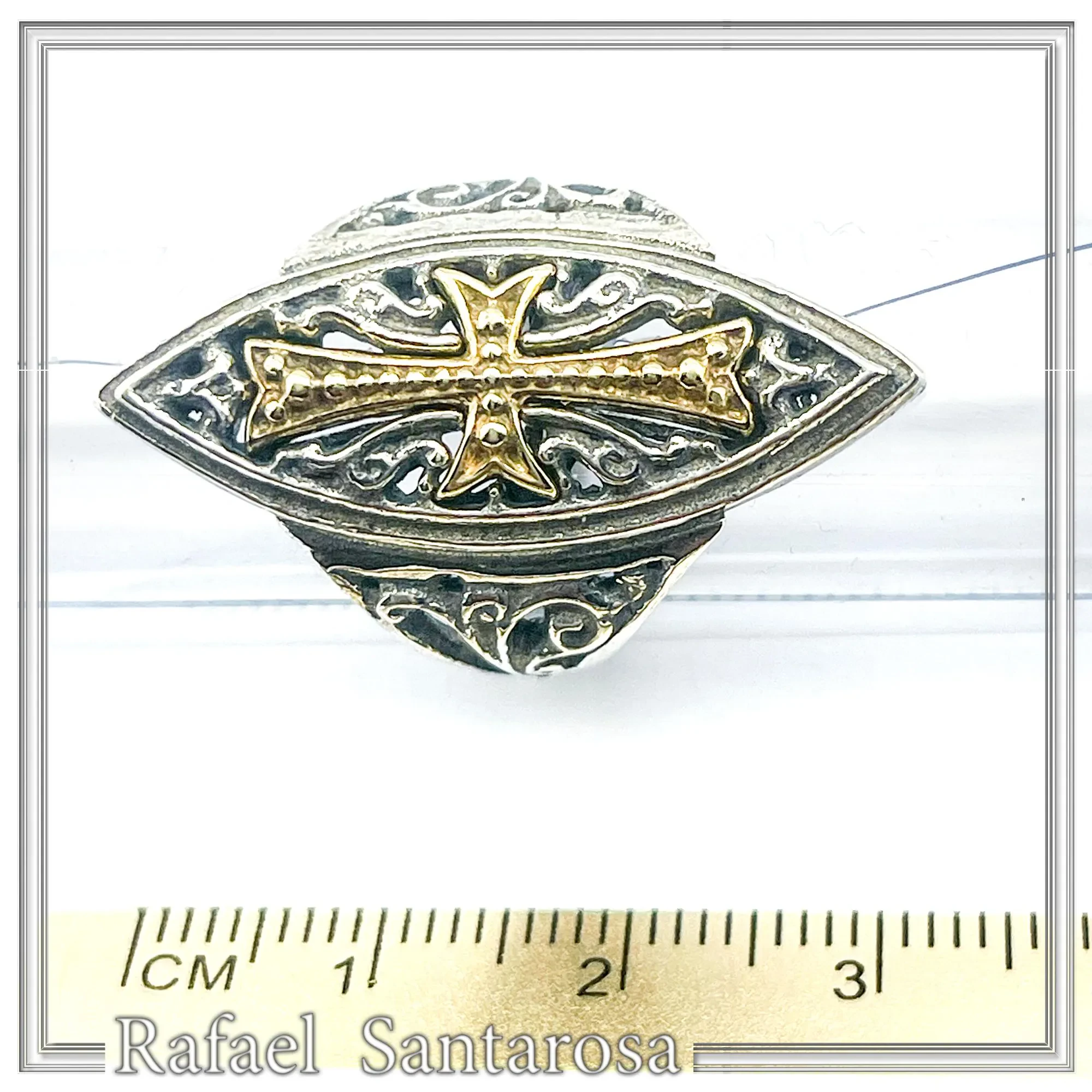 Medieval St John Knights Maltese Cross Ring: Oxidized & 18K Gold-Filled Sterling Silver Ring — additional product image 7 from Rafael Santarosa Fine Jewelry