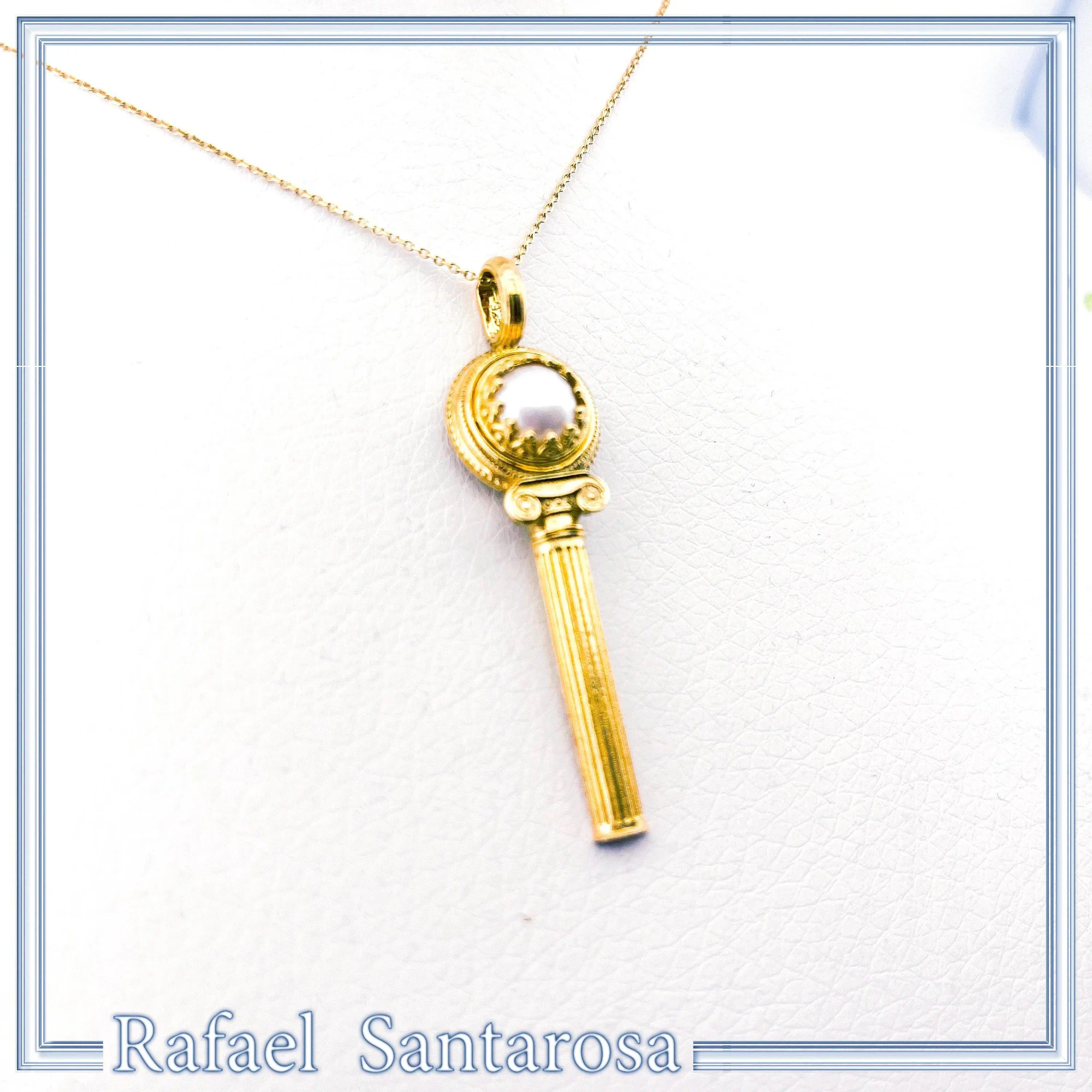 Ionian Column Pearl Necklace: 18K Gold-Filled Sterling Silver Greek Museum Inspired — additional product image 2 from Rafael Santarosa Fine Jewelry