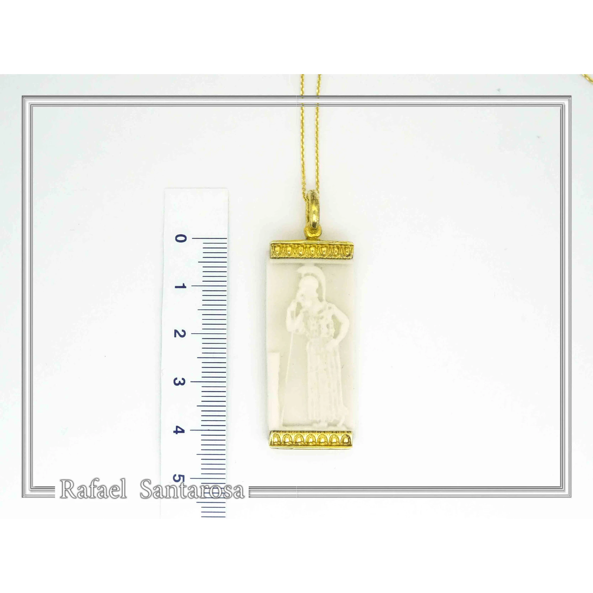 Athena Goddess Acropolis Museum Marble Pendant: 18K Gold-Filled Sterling Silver Replica — additional product image 8 from Rafael Santarosa Fine Jewelry