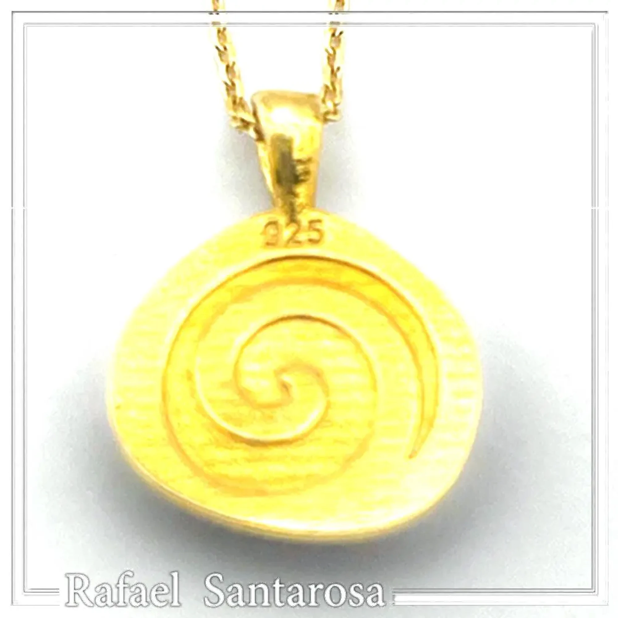 Christogram Constantinato Jesus Name Prayer Necklace: Red Enamel on 18 karat Gold Filled Silver — additional product image 7 from Rafael Santarosa Fine Jewelry