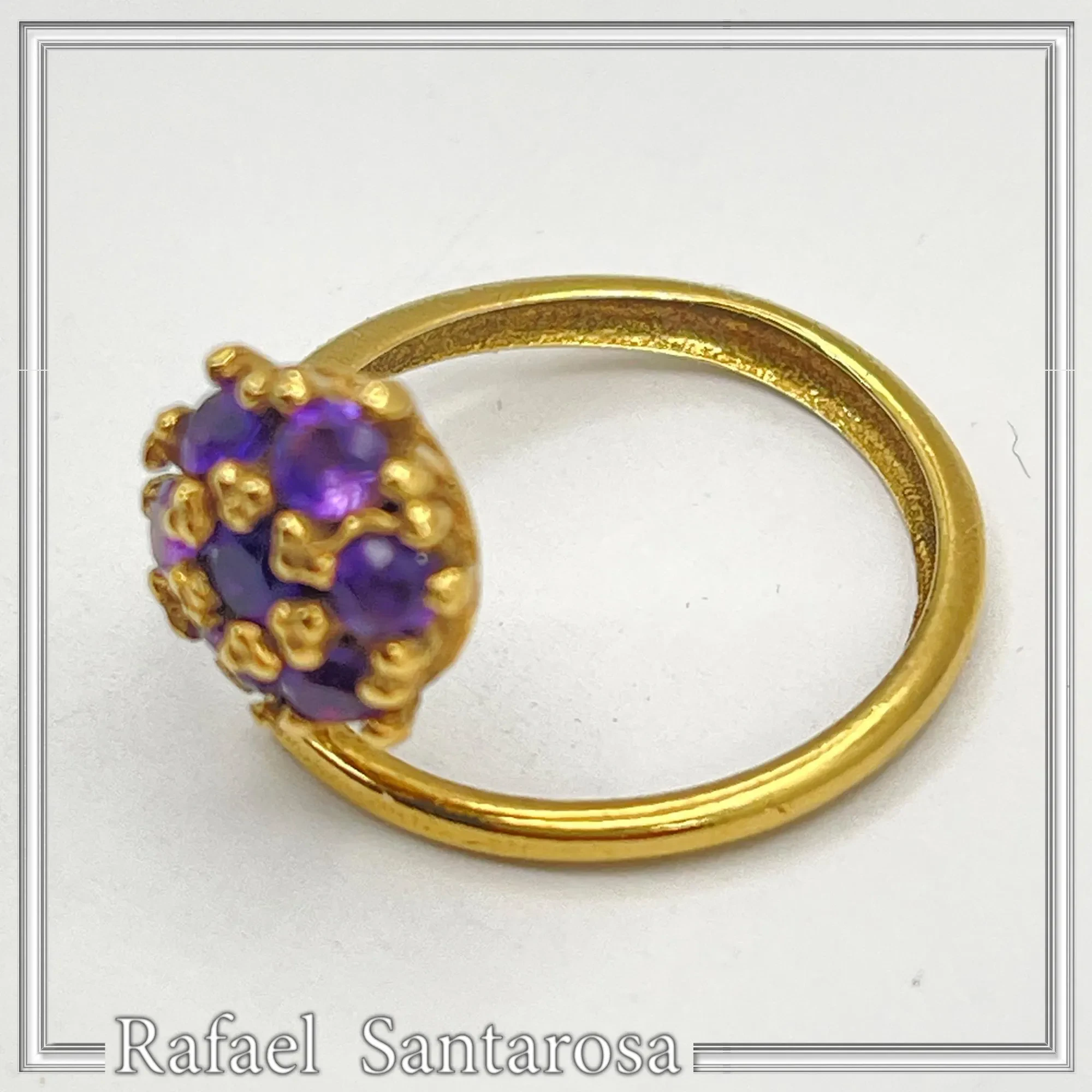 Sterling Silver 18K Gold Filled Rosette Ring • 7 Amethysts, Topaz, Peridot, Garnet Options — additional product image 8 from Rafael Santarosa Fine Jewelry