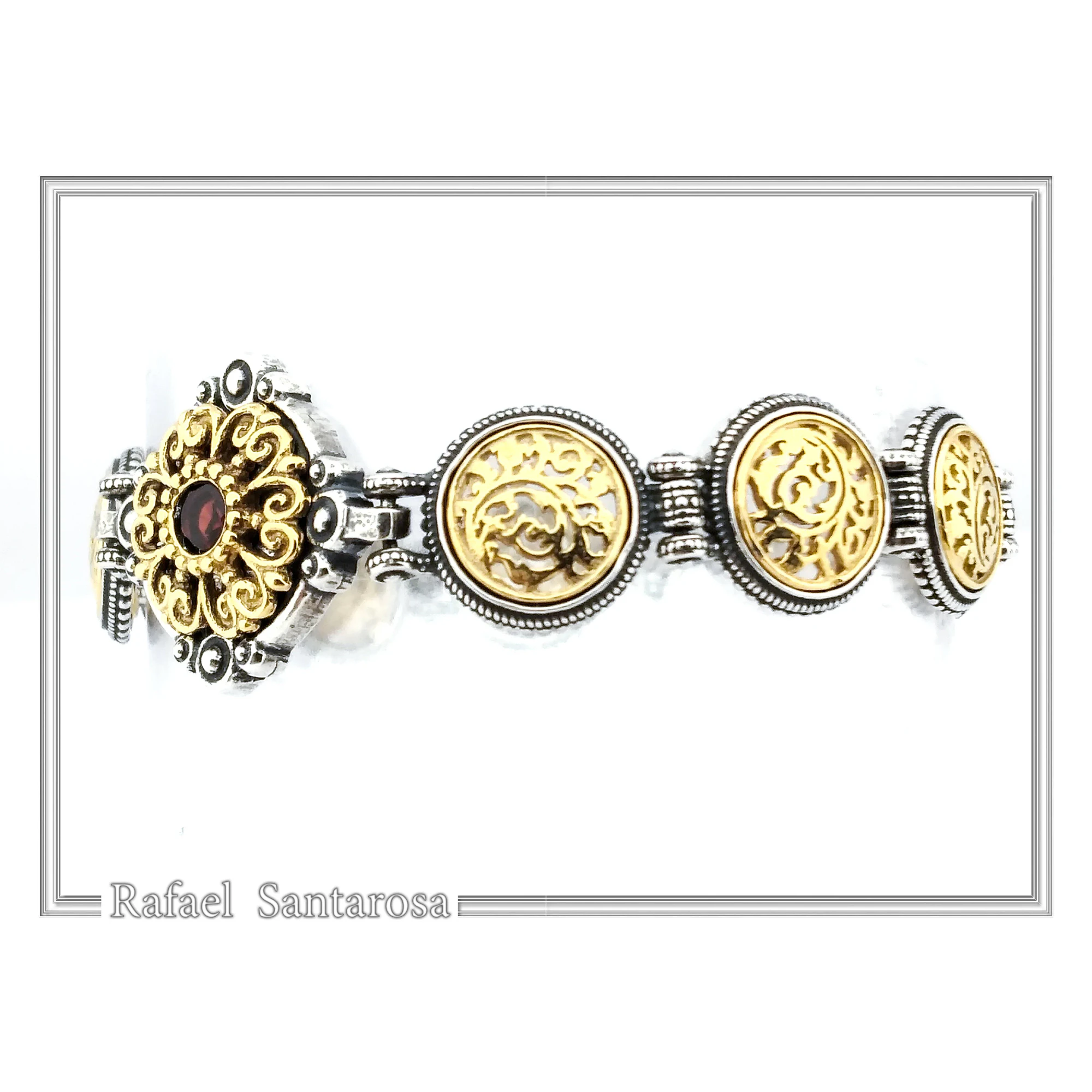 Natural Gemstone Byzantine Beaded Bracelet: Oxidized and 18K Gold Filled sterling Silver — additional product image 4 from Rafael Santarosa Fine Jewelry