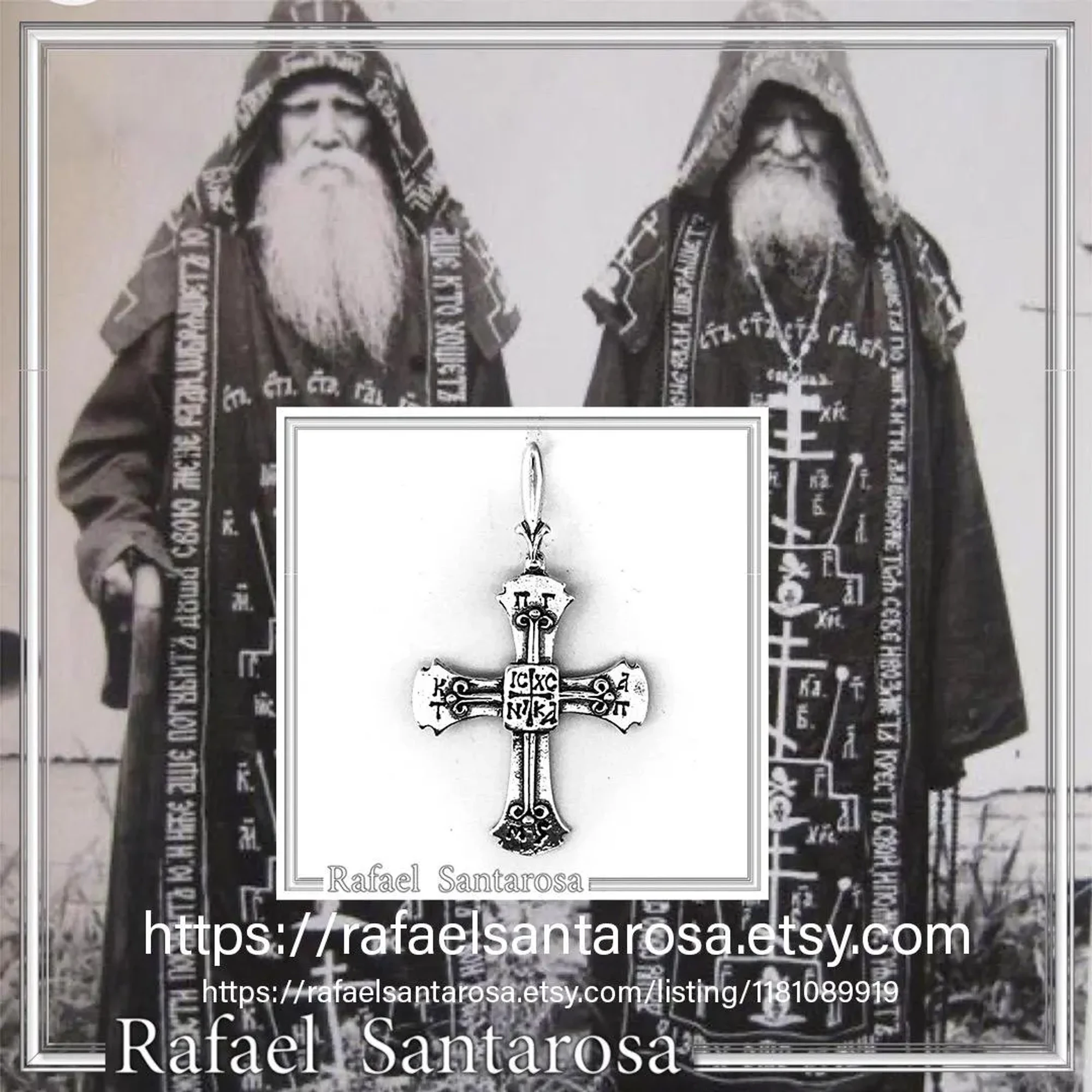 Holy Mount Athos Monks Orthodox Cross Pendant ICXC NIKA "Jesus Christ Conquers" Sterling Silver — additional product image 10 from Rafael Santarosa Fine Jewelry