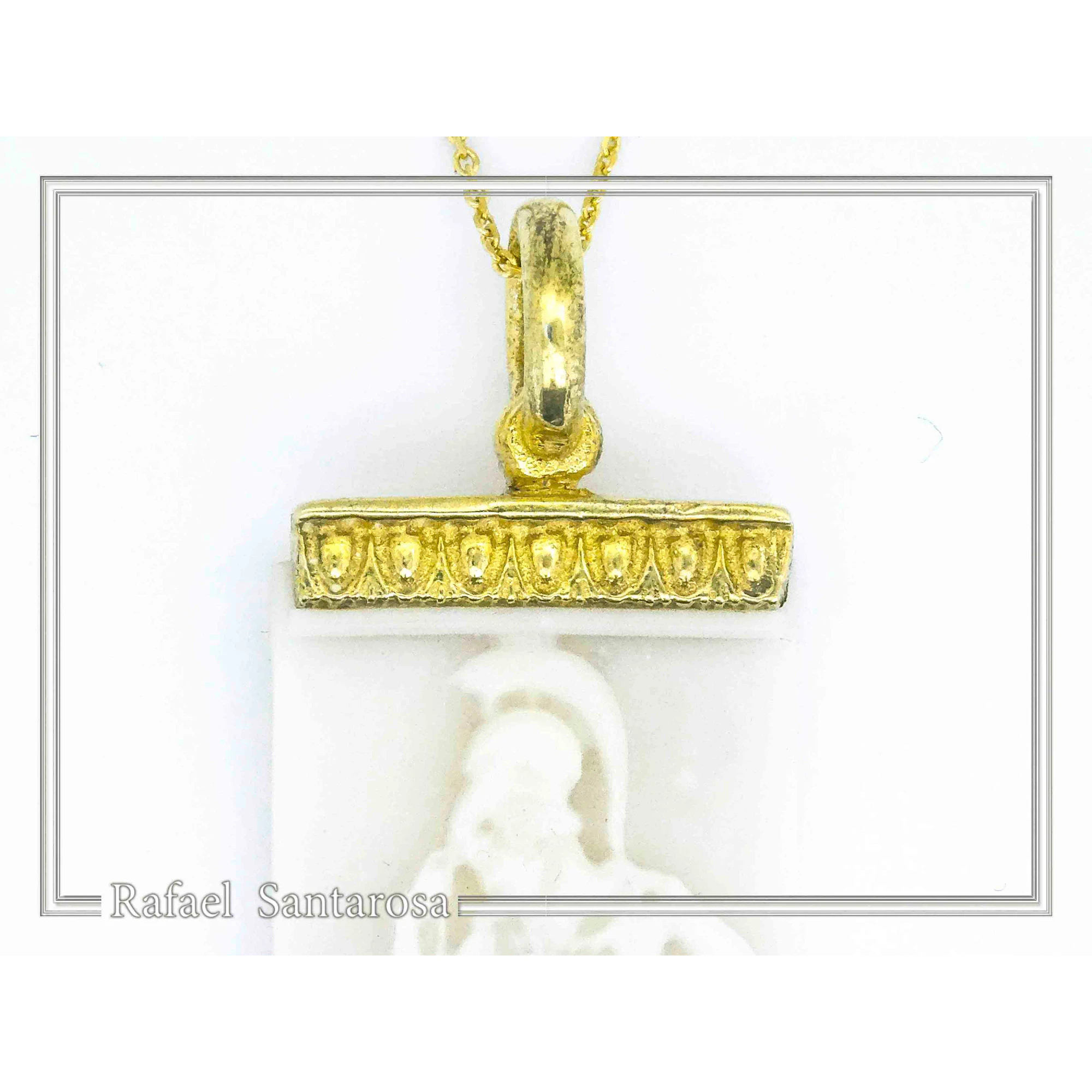 Athena Goddess Acropolis Museum Marble Pendant: 18K Gold-Filled Sterling Silver Replica — additional product image 7 from Rafael Santarosa Fine Jewelry