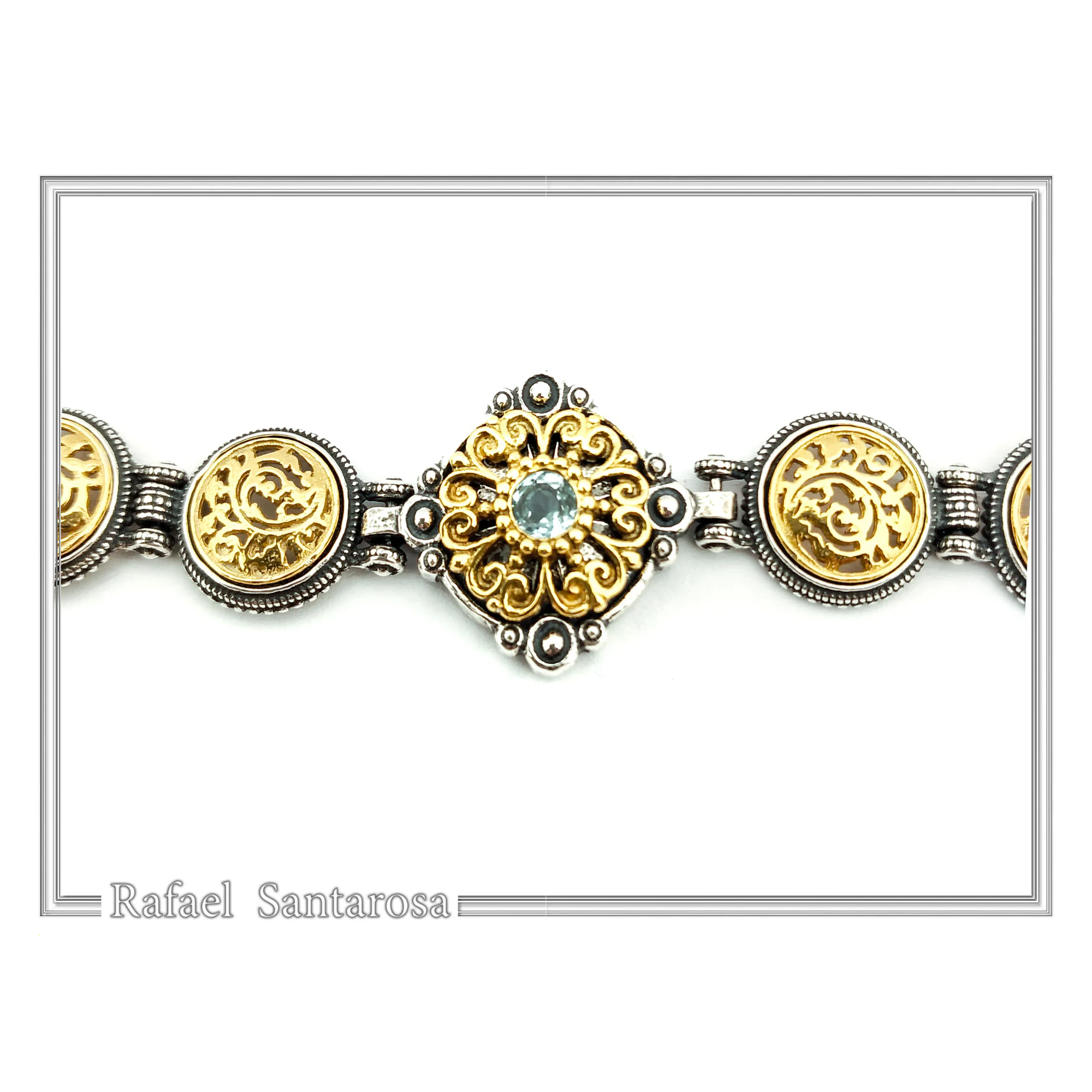 Natural Gemstone Byzantine Beaded Bracelet: Oxidized and 18K Gold Filled sterling Silver — additional product image 6 from Rafael Santarosa Fine Jewelry
