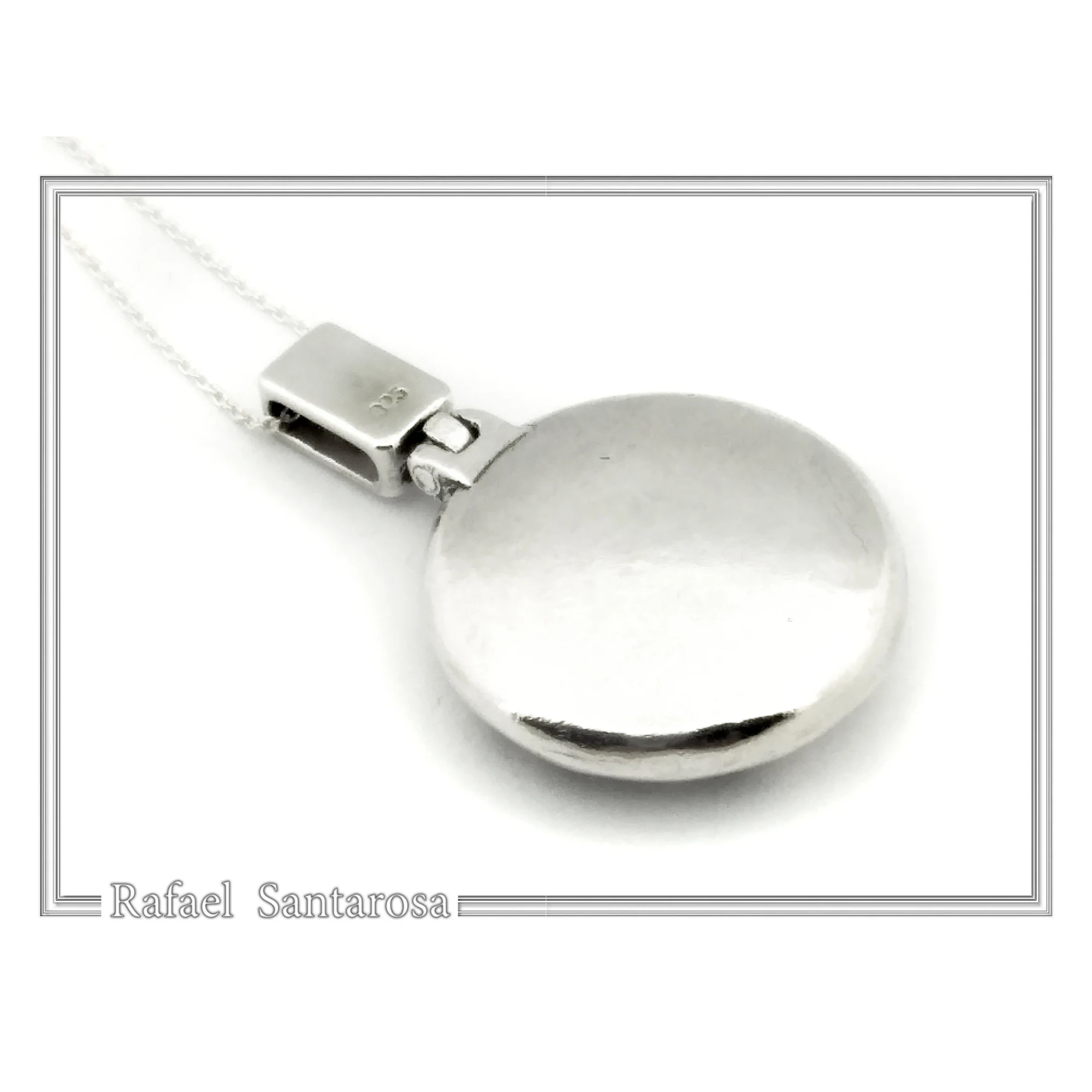 Weavy Greek Key Meander Eternity Symbol Necklace: Solid Sterling Silver Pendant — additional product image 8 from Rafael Santarosa Fine Jewelry