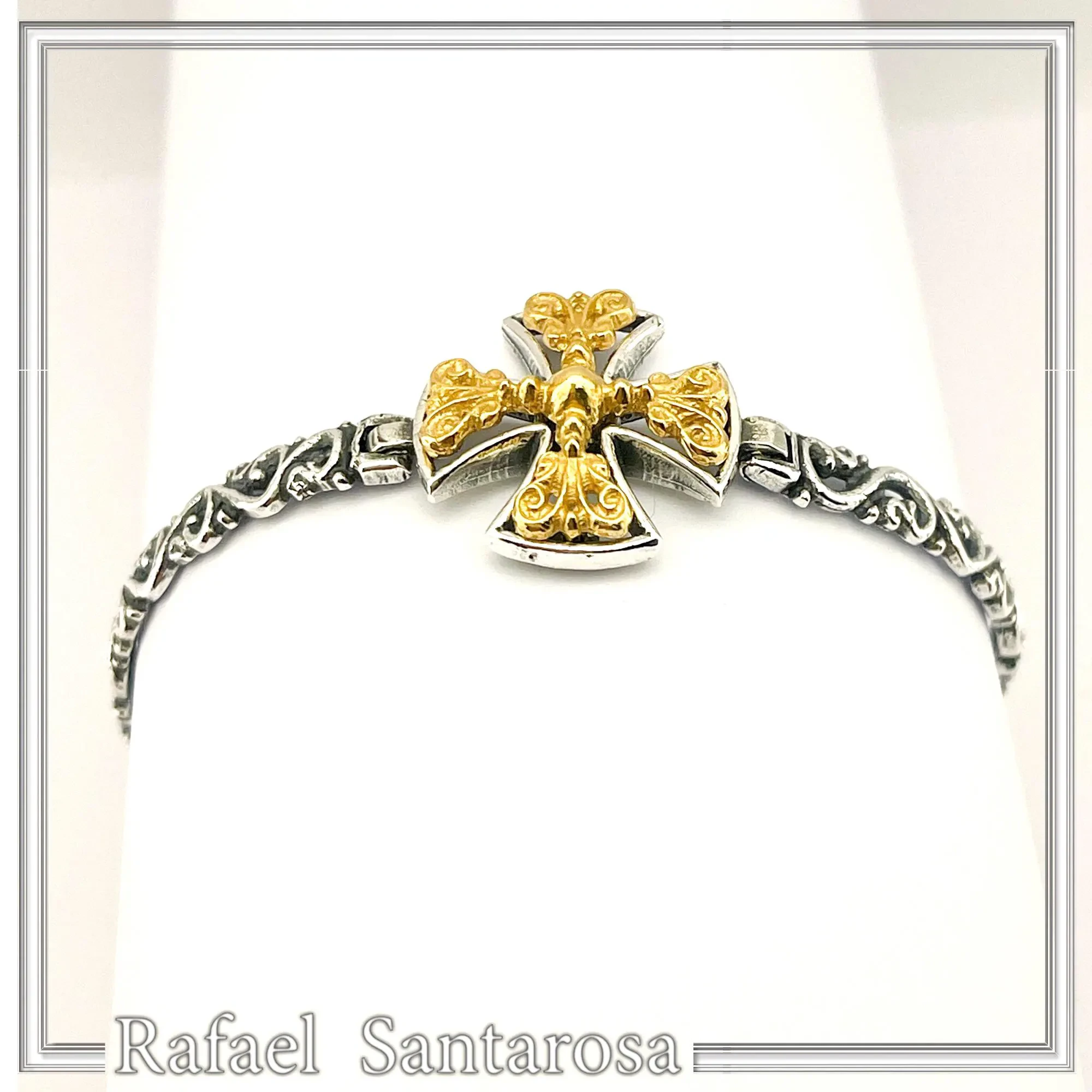 Byzantine Filigree Cross Bracelet: Oxidized and 18K Gold Filled Sterling Silver — additional product image 5 from Rafael Santarosa Fine Jewelry