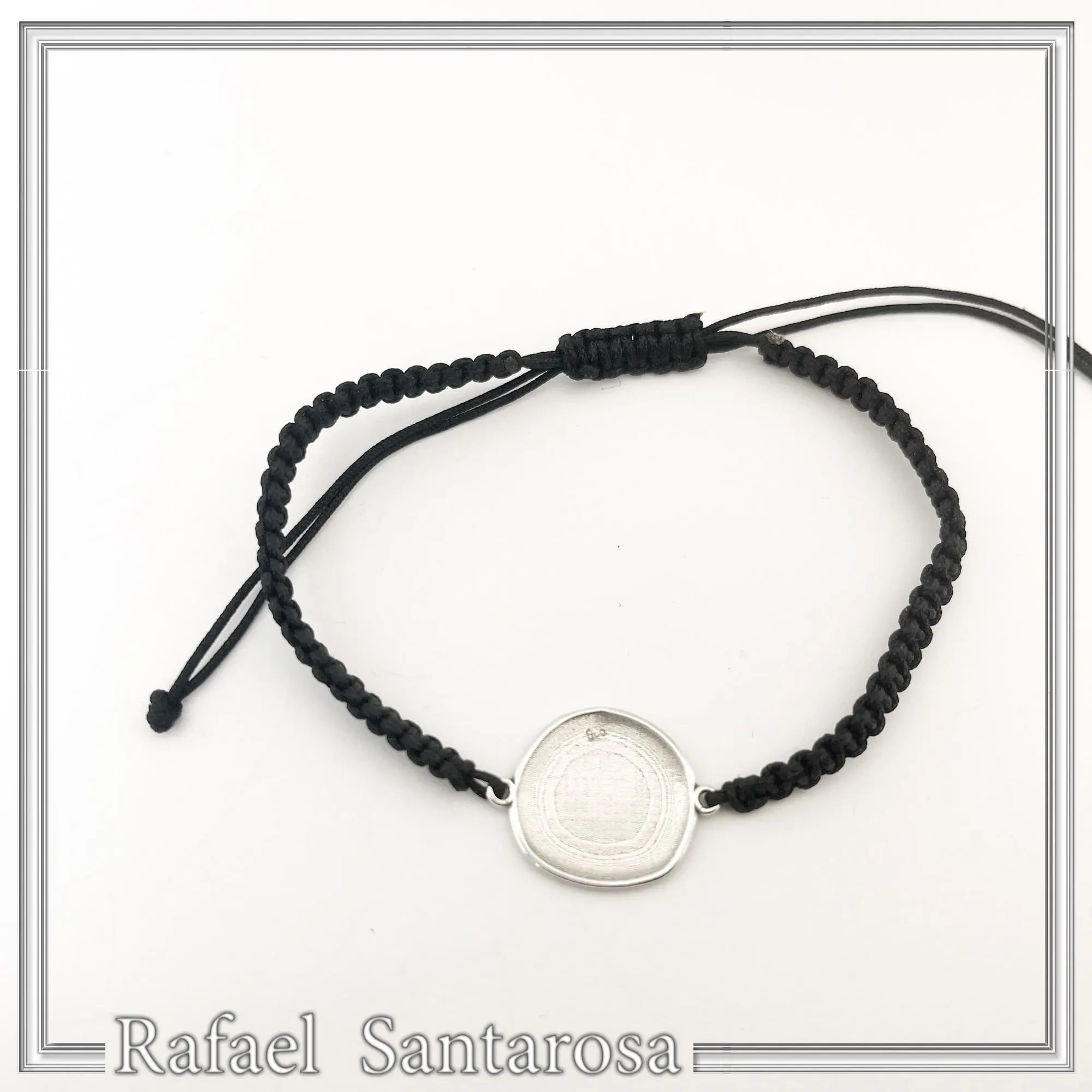 Owl Coin Tetradrachm macrame Oxidized Sterling Silver Bracelet: Greek Museum Jewelry — additional product image 9 from Rafael Santarosa Fine Jewelry