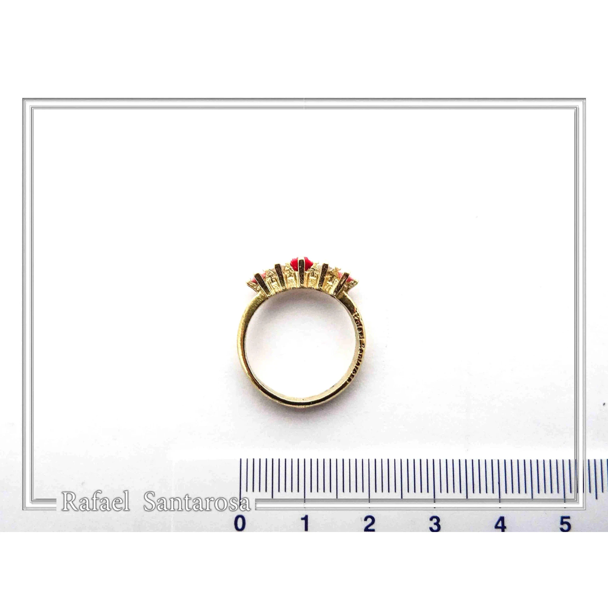 Handmade Alabaster Rose Flowers Bouquet Floral Band Ring: Sterling Silver 18k Gold Filled — additional product image 8 from Rafael Santarosa Fine Jewelry