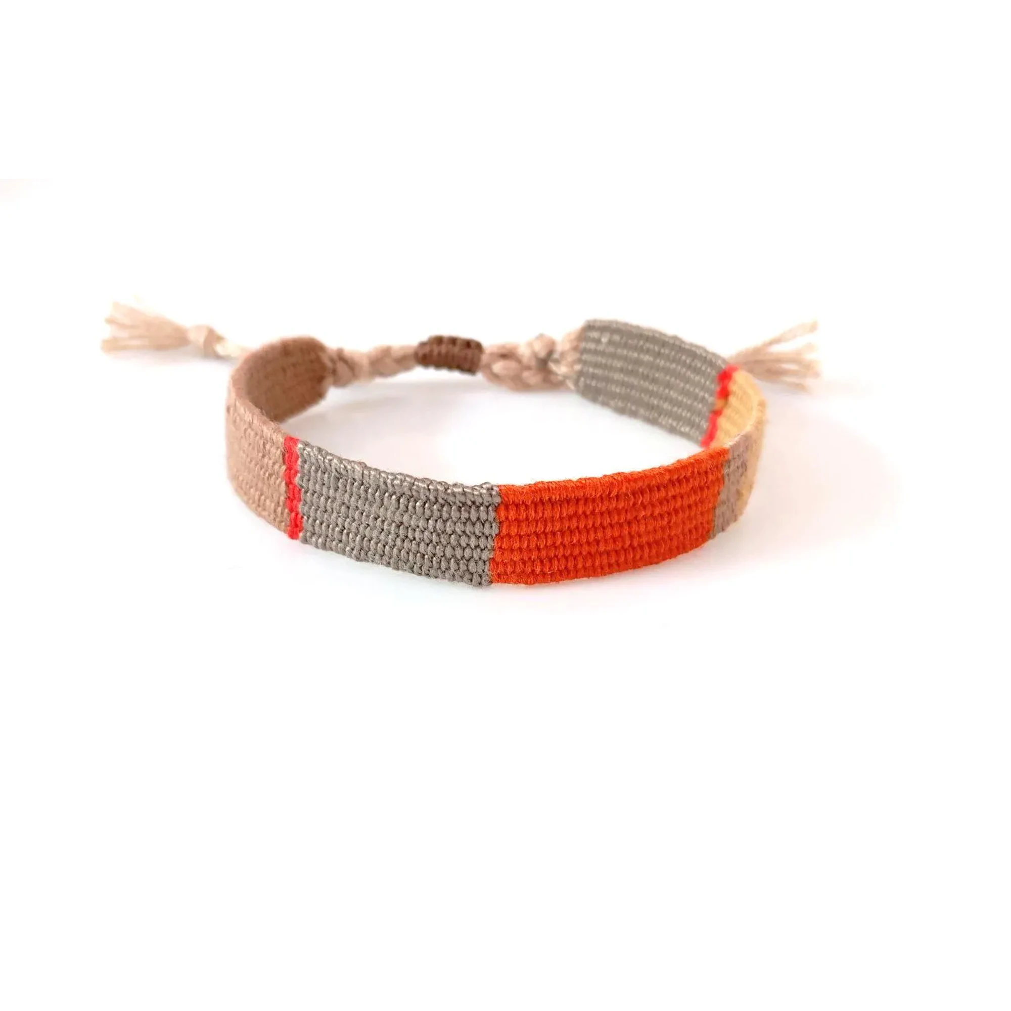 Earthy Tones Handwoven Bracelet, Burnt Orange Boho Textile Jewelry, Woven Cotton Bracelet, Autumn Bracelet, Handmade Fiber Art, Gift for Her