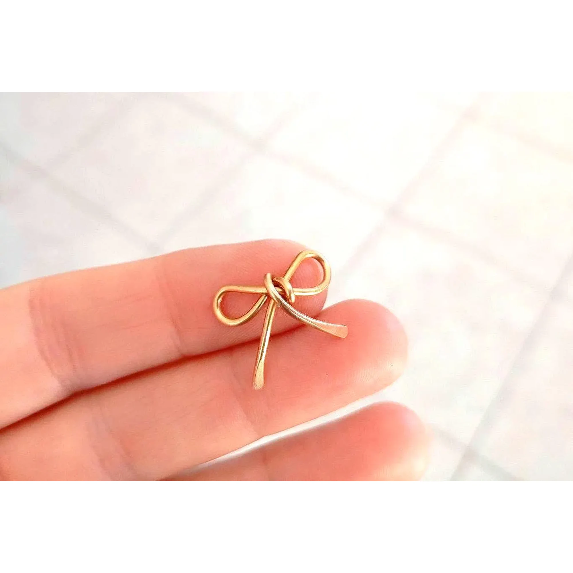Tiny Gold Bow Pin, Mini Bow Brooch, Gold Plated Sweater Pin, Small Lapel Pin, Cardigan Pin, Minimalist Brooch, Gift for Her
