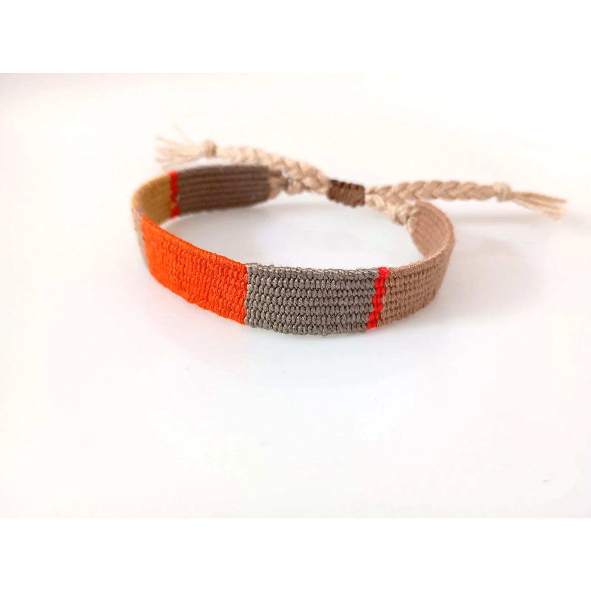 Earthy Tones Handwoven Bracelet, Burnt Orange Boho Textile Jewelry, Woven Cotton Bracelet, Autumn Bracelet, Handmade Fiber Art, Gift for Her