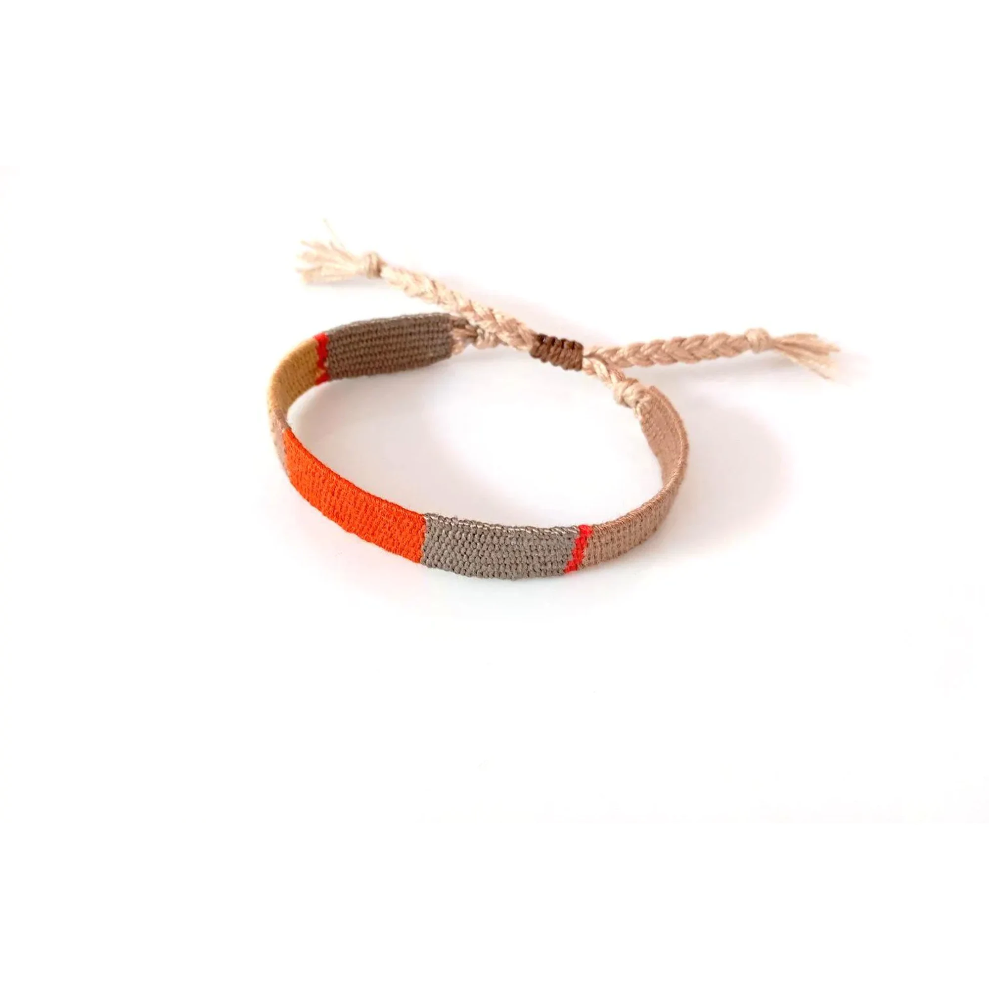 Earthy Tones Handwoven Bracelet, Burnt Orange Boho Textile Jewelry, Woven Cotton Bracelet, Autumn Bracelet, Handmade Fiber Art, Gift for Her