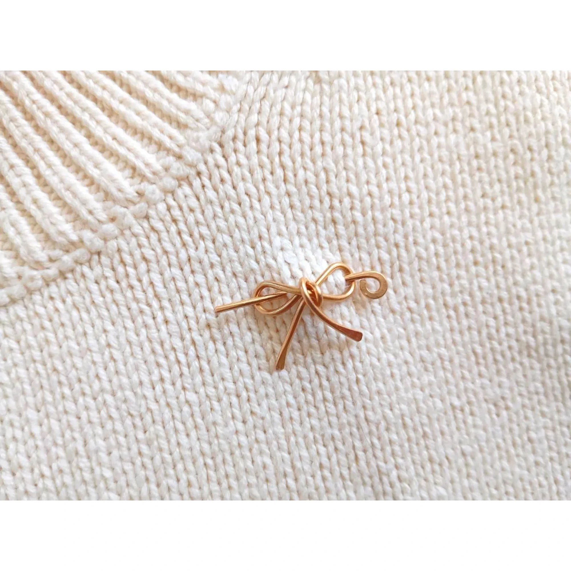 Tiny Gold Bow Pin, Mini Bow Brooch, Gold Plated Sweater Pin, Small Lapel Pin, Cardigan Pin, Minimalist Brooch, Gift for Her