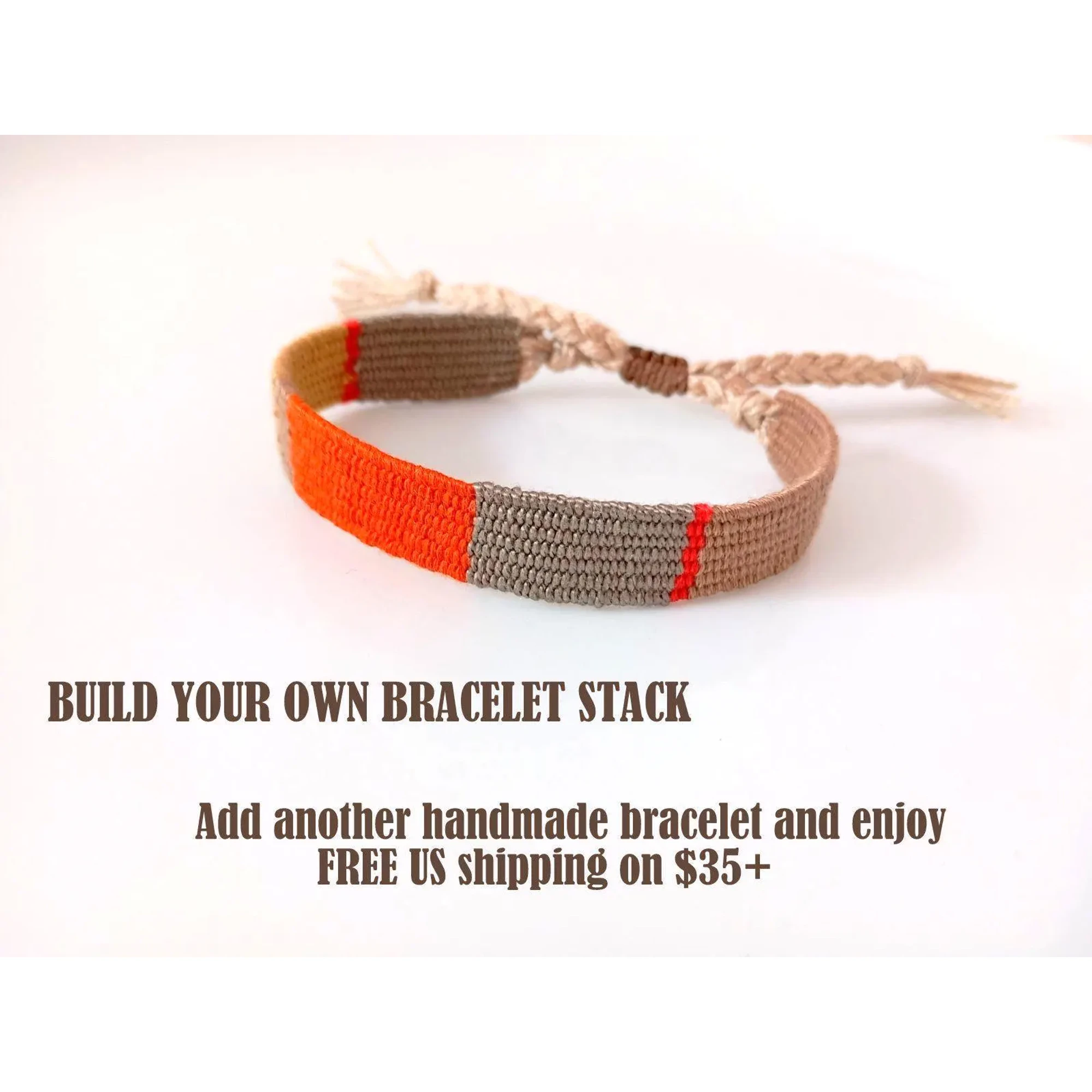 Earthy Tones Handwoven Bracelet, Burnt Orange Boho Textile Jewelry, Woven Cotton Bracelet, Autumn Bracelet, Handmade Fiber Art, Gift for Her