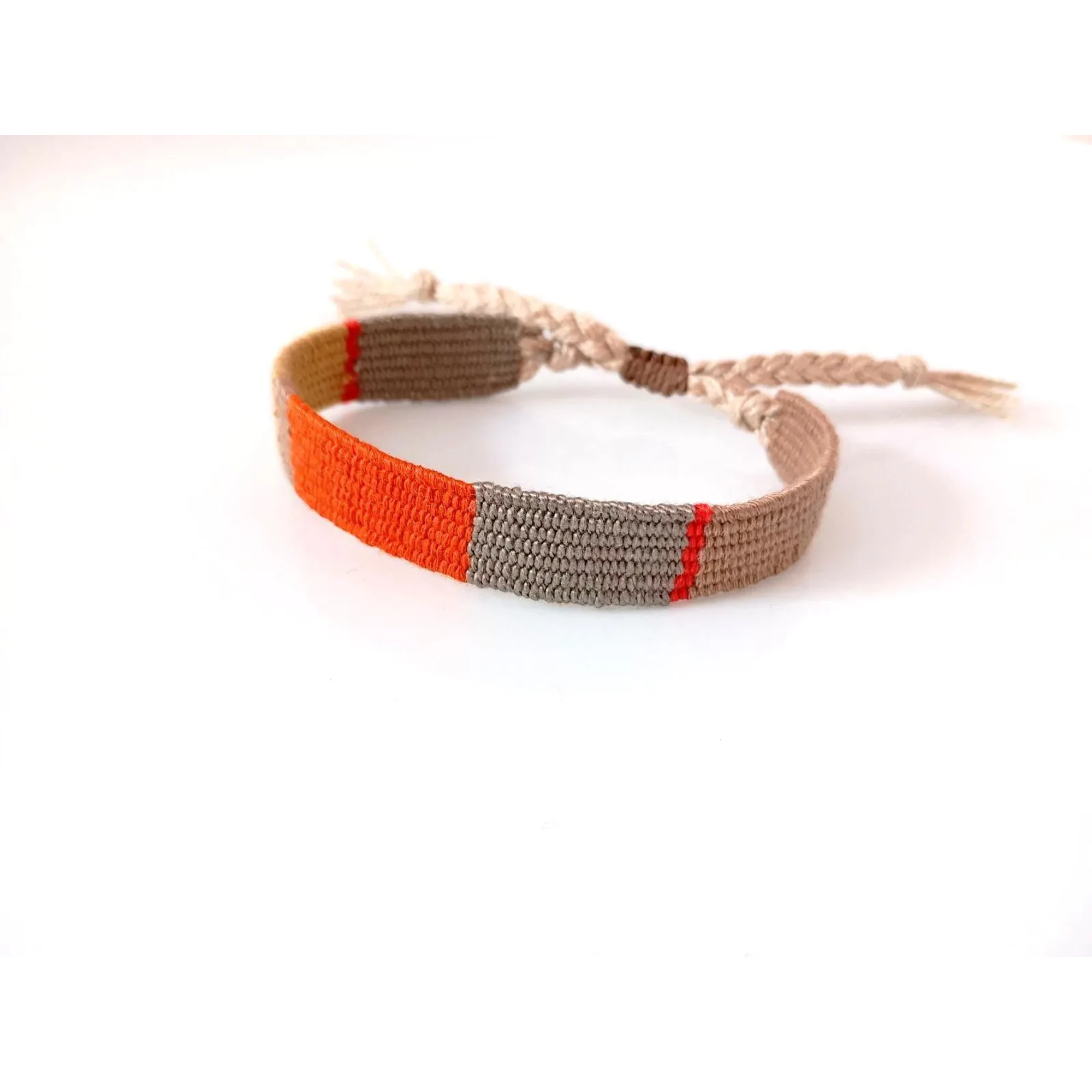 Earthy Tones Handwoven Bracelet, Burnt Orange Boho Textile Jewelry, Woven Cotton Bracelet, Autumn Bracelet, Handmade Fiber Art, Gift for Her