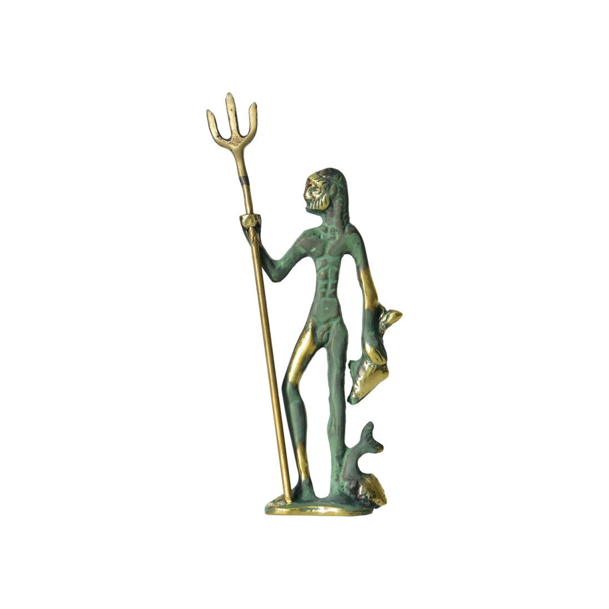 Poseidon with Two Fish Statue