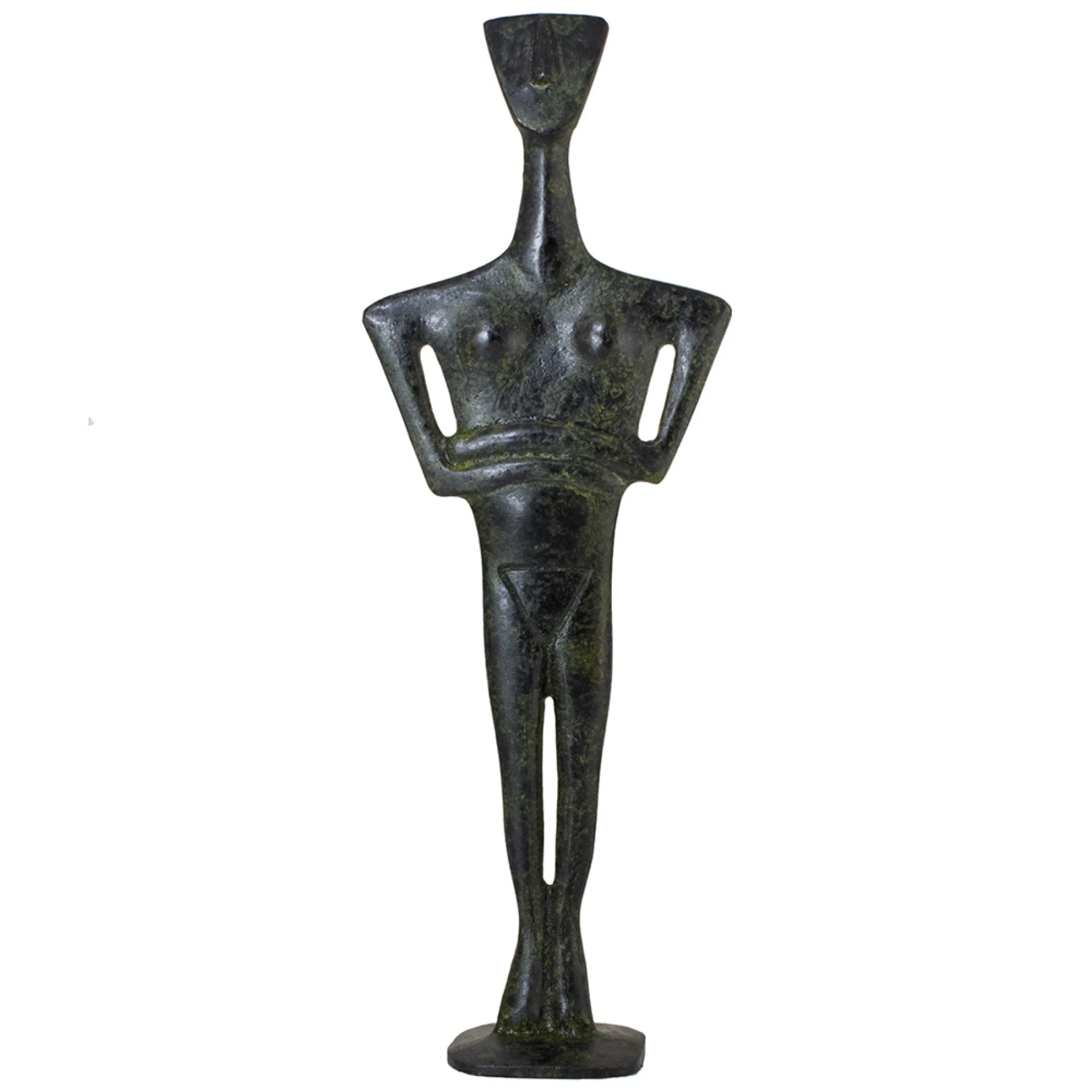 Triangular Cycladic Idol Bronze Sculpture