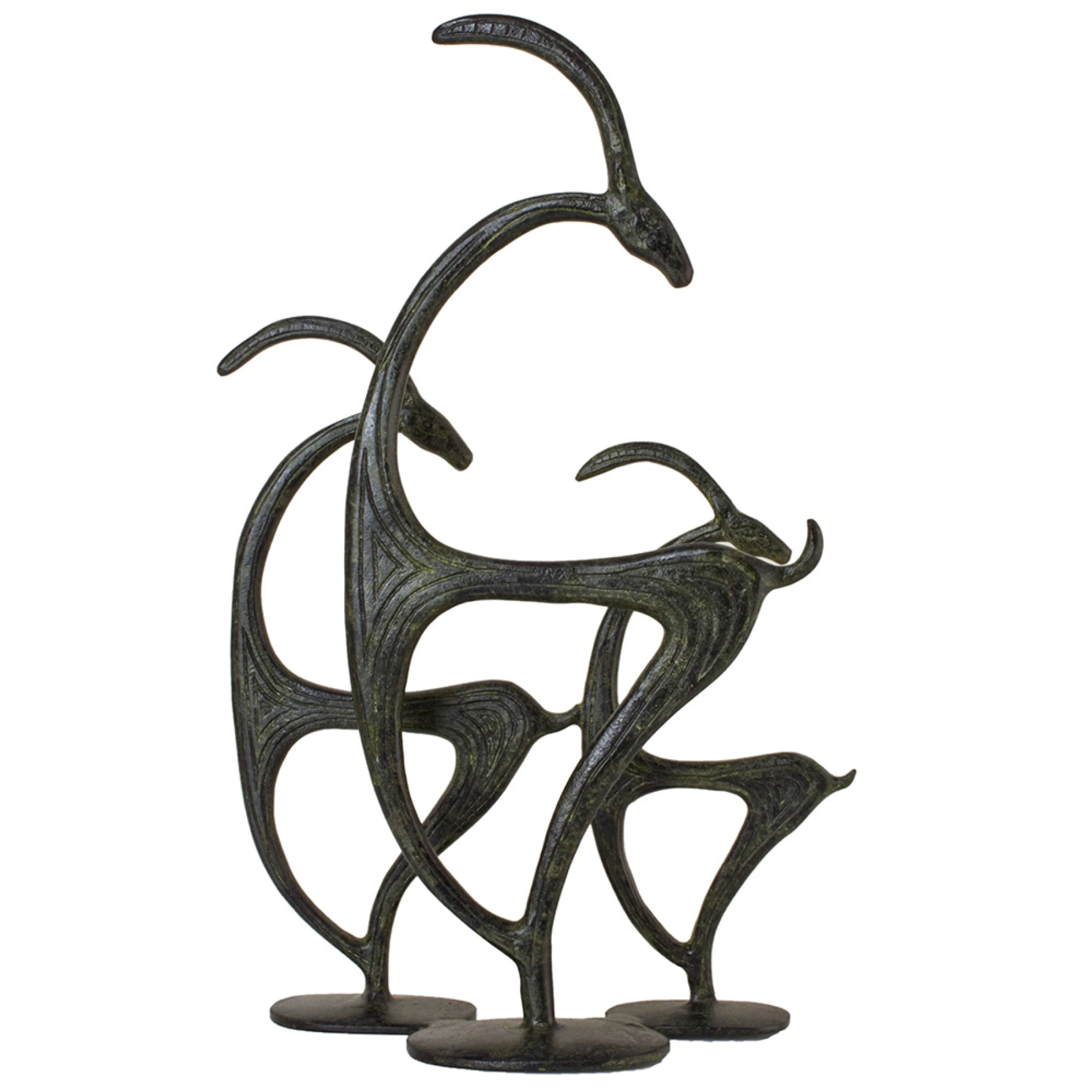 Three Cretan Kri-Kri Bronze Sculpture
