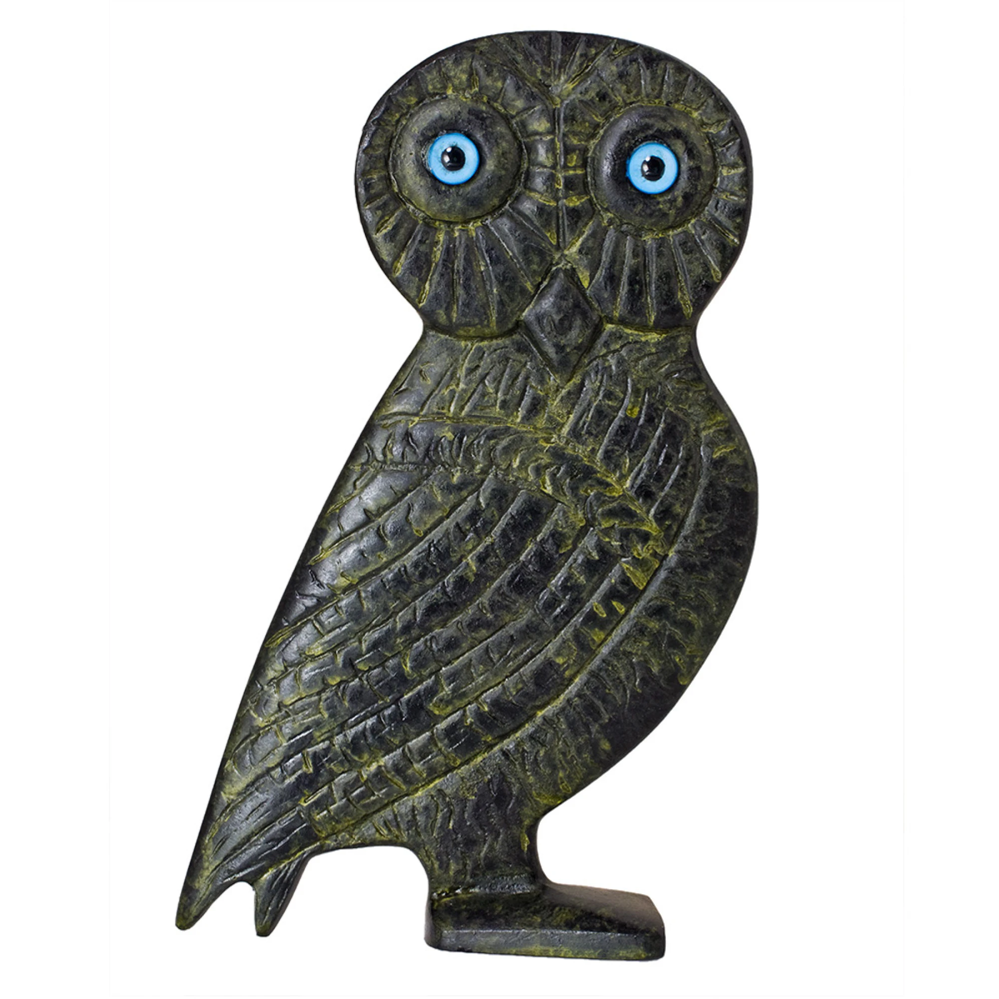 Flat Owl Bronze Sculpture
