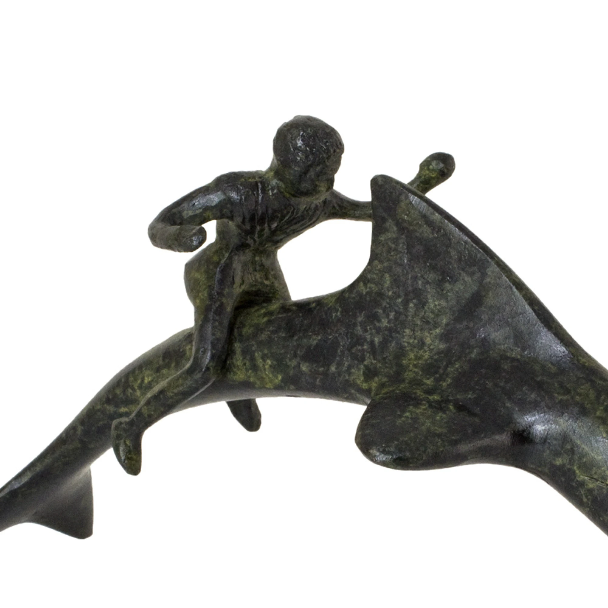 ArtGreka Dolphin with Boy Rider Bronze Sculpture — product image 2 of 3