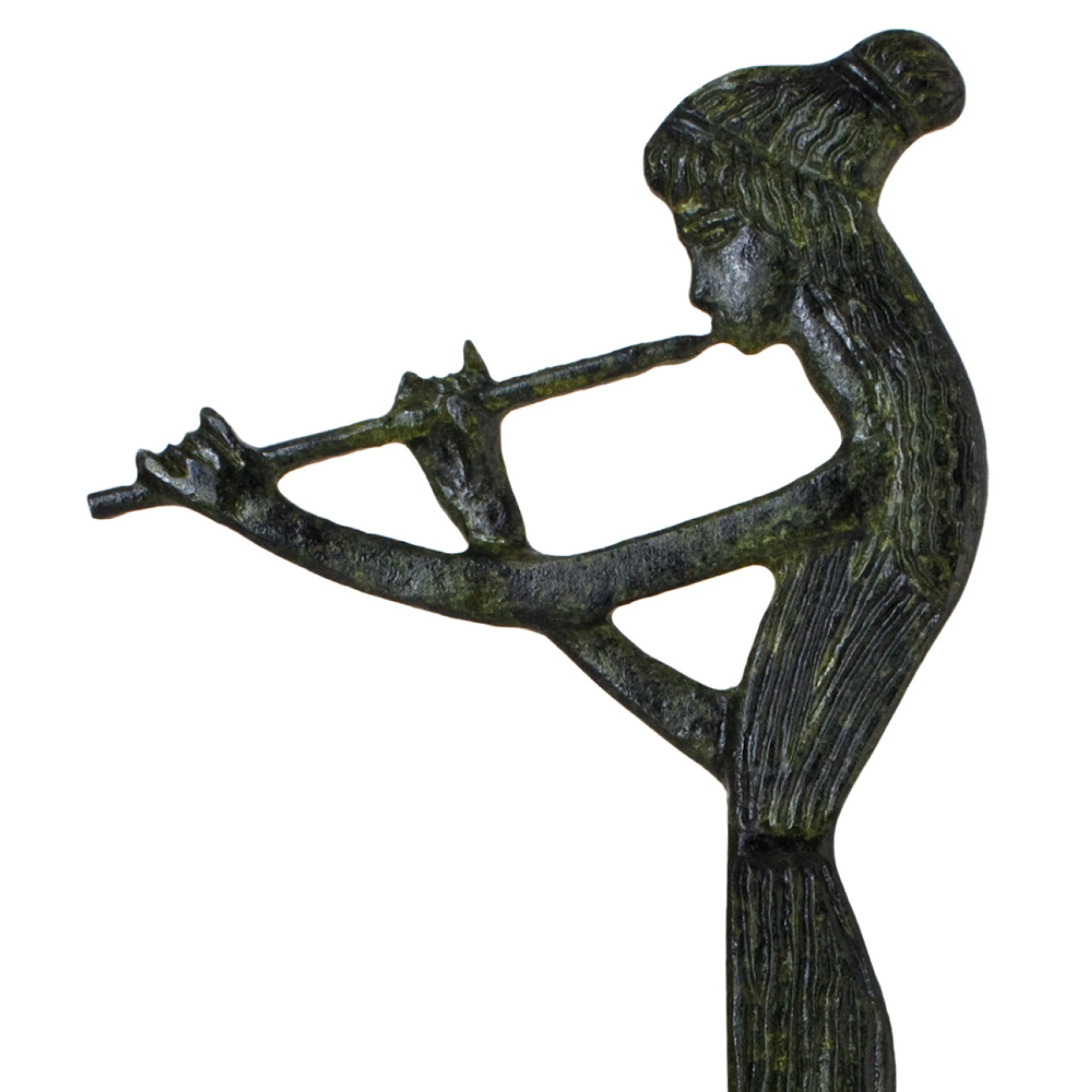 ArtGreka Woman Playing the Flute Bronze Sculpture — product image 2 of 3
