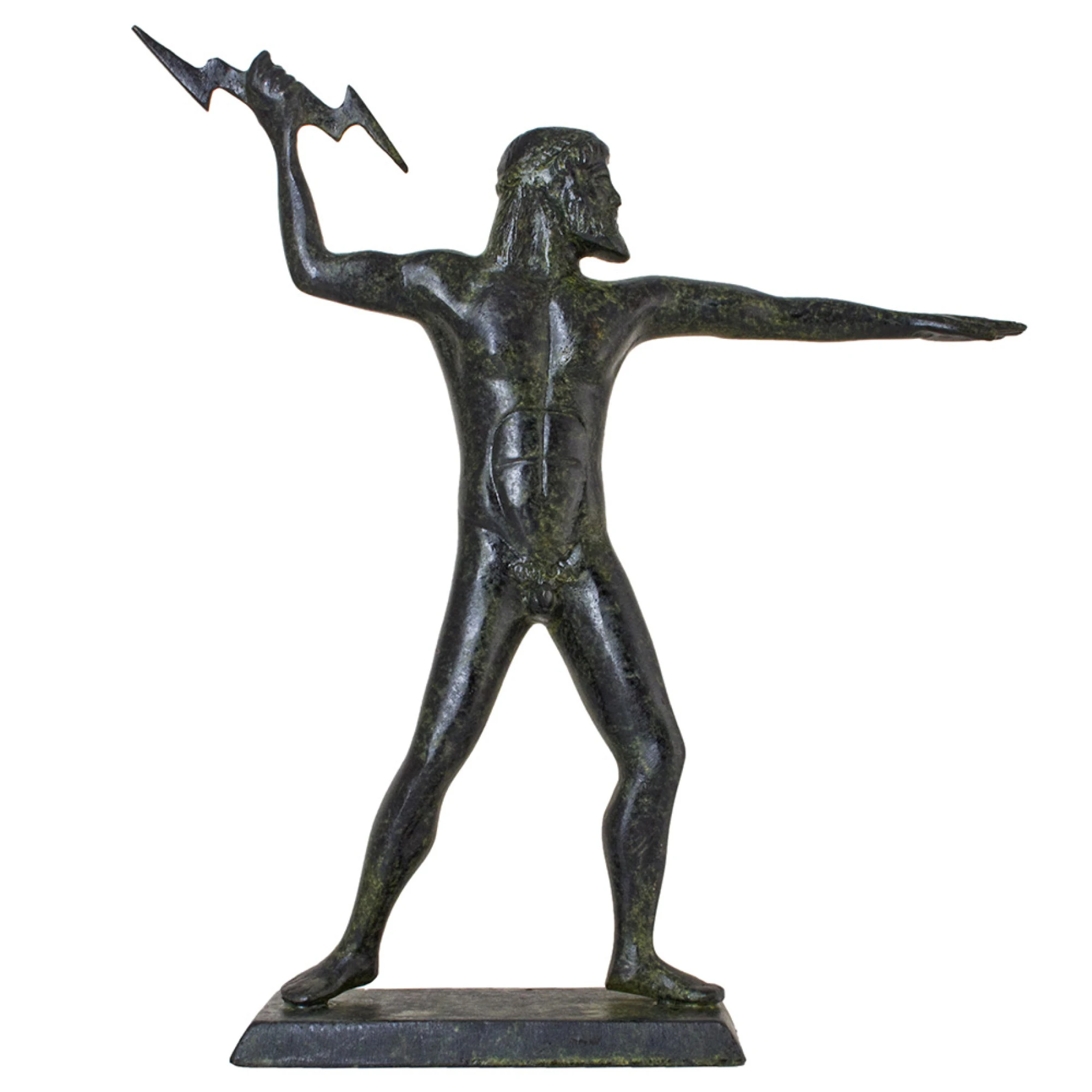Zeus with Thunderbolt Solid Sculpture