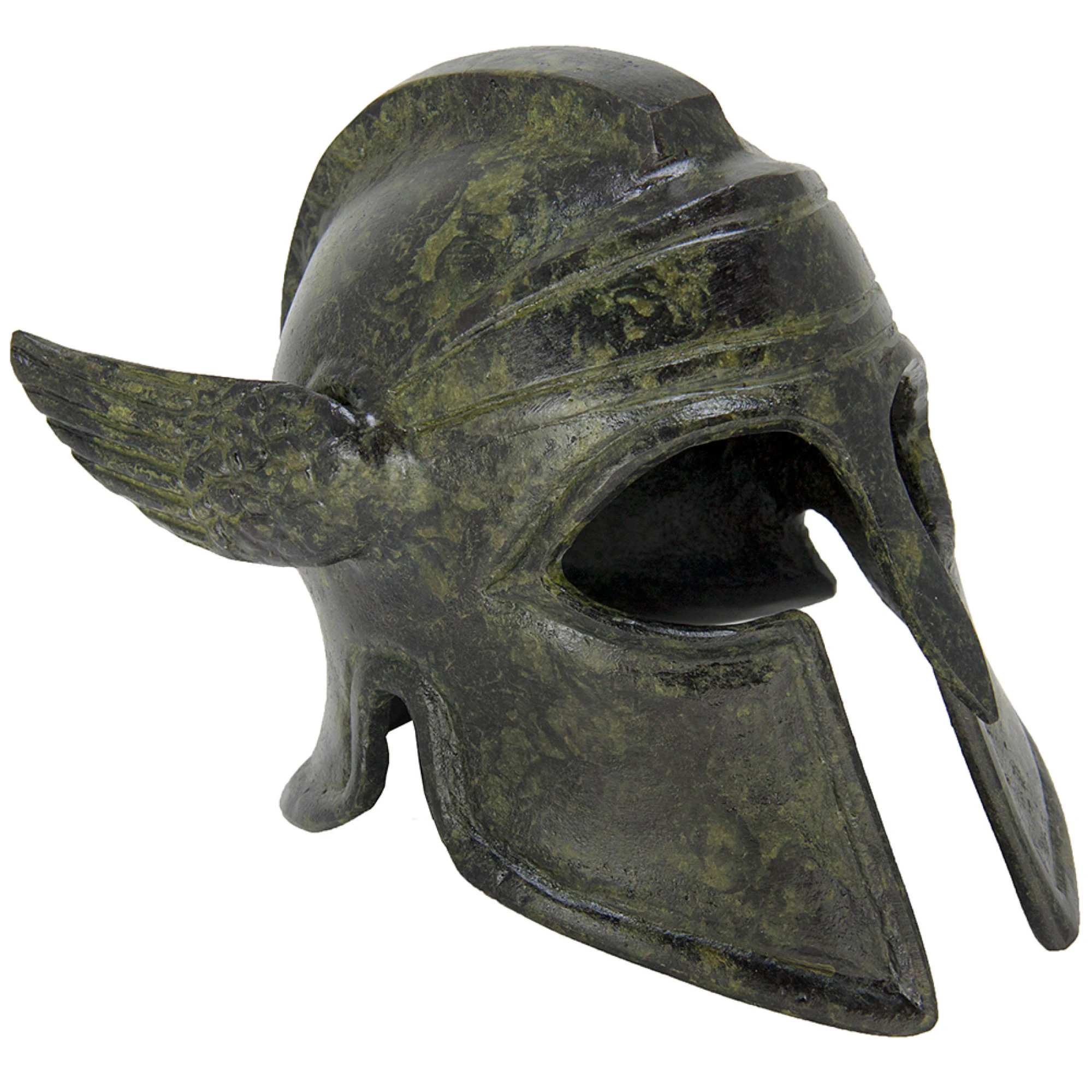 Winged Corinthian Helmet Bronze Sculpture